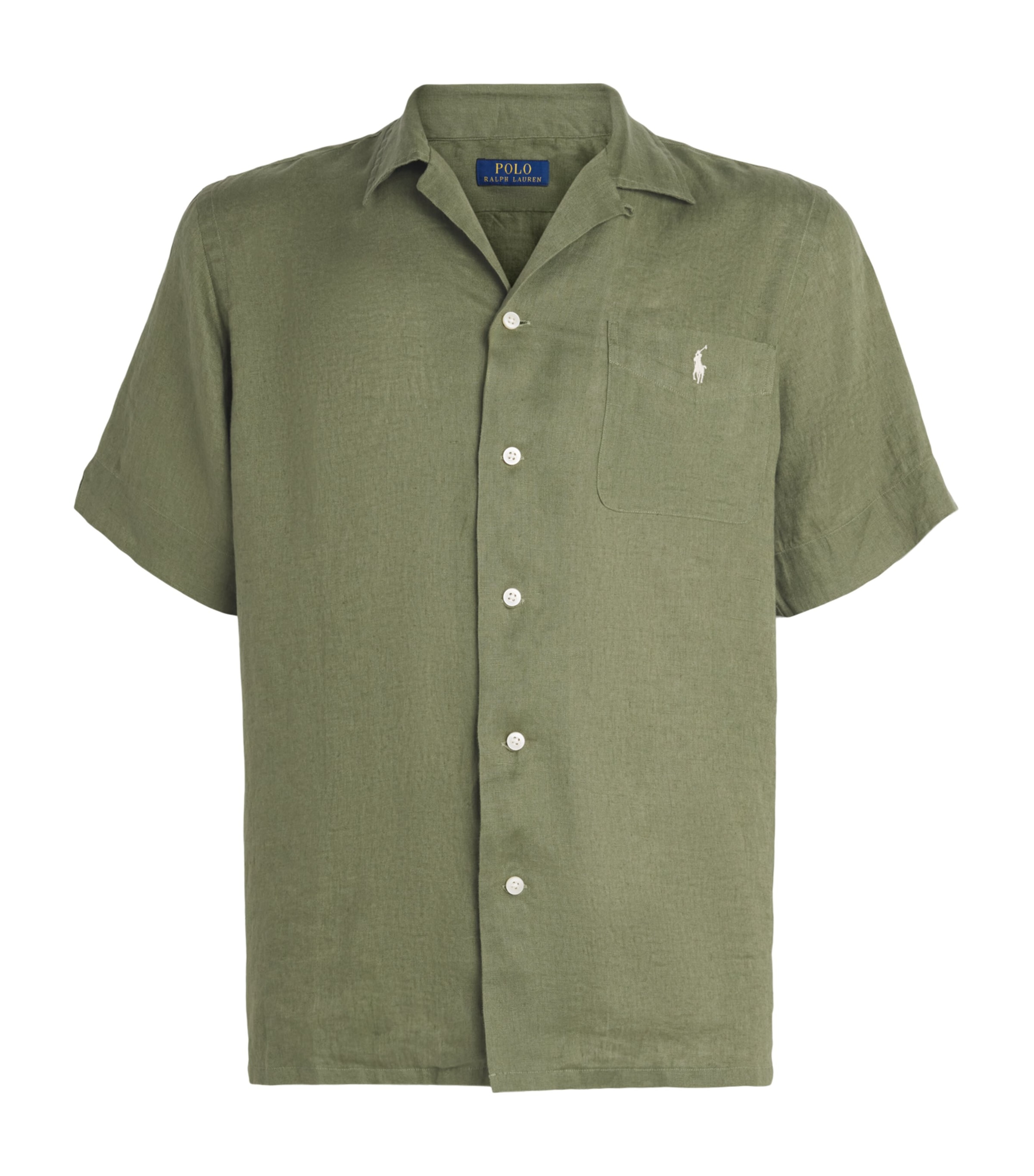 Polo Ralph Lauren Mens Linen Short-Sleeve Classic-Fit Shirt Garden Trail