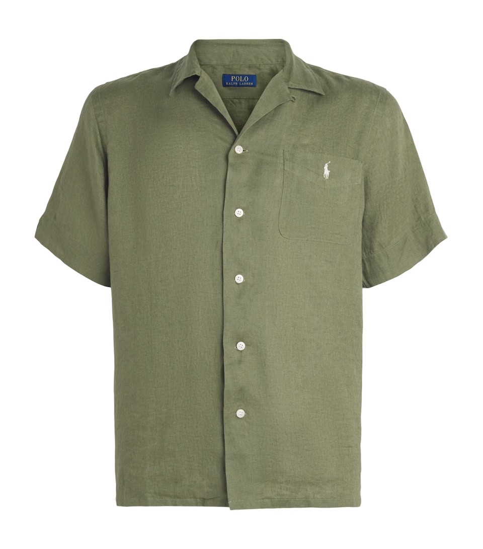 Polo Ralph Lauren Mens Linen Short-Sleeve Classic-Fit Shirt Garden Trail