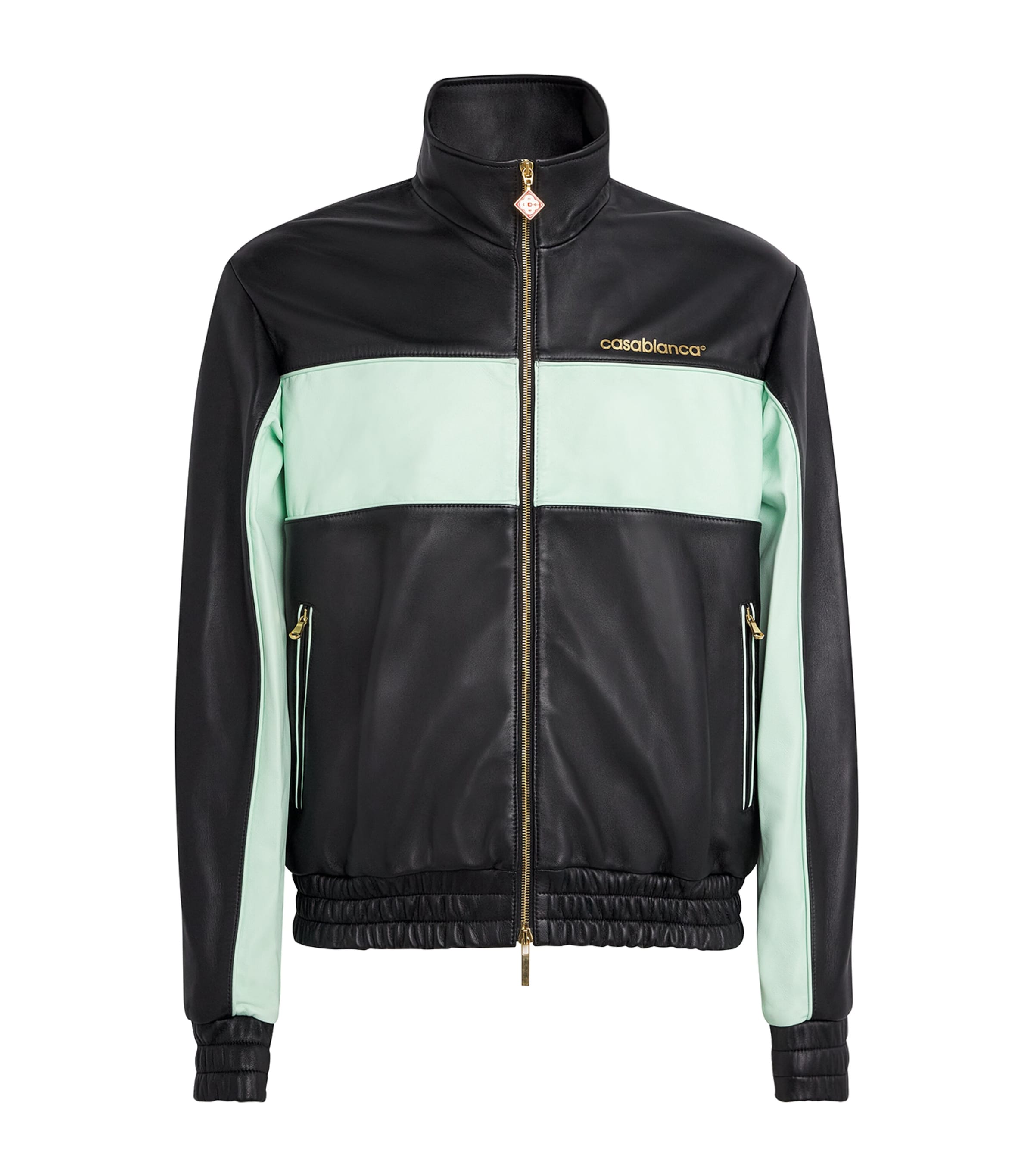 Leather Monogram Track Jacket