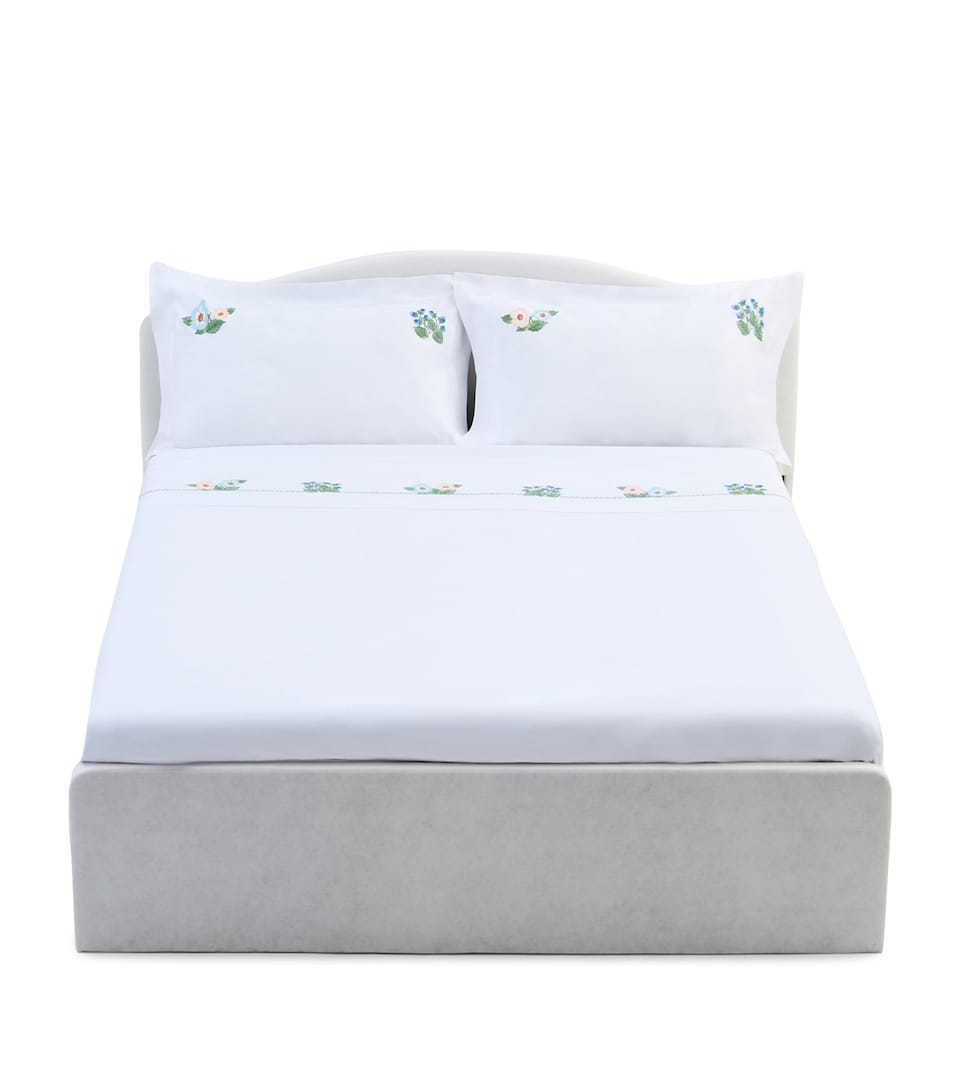 Loretta Caponi Cotton Flowers and Blackberries Pillowcase Pair (50cm x 75cm)