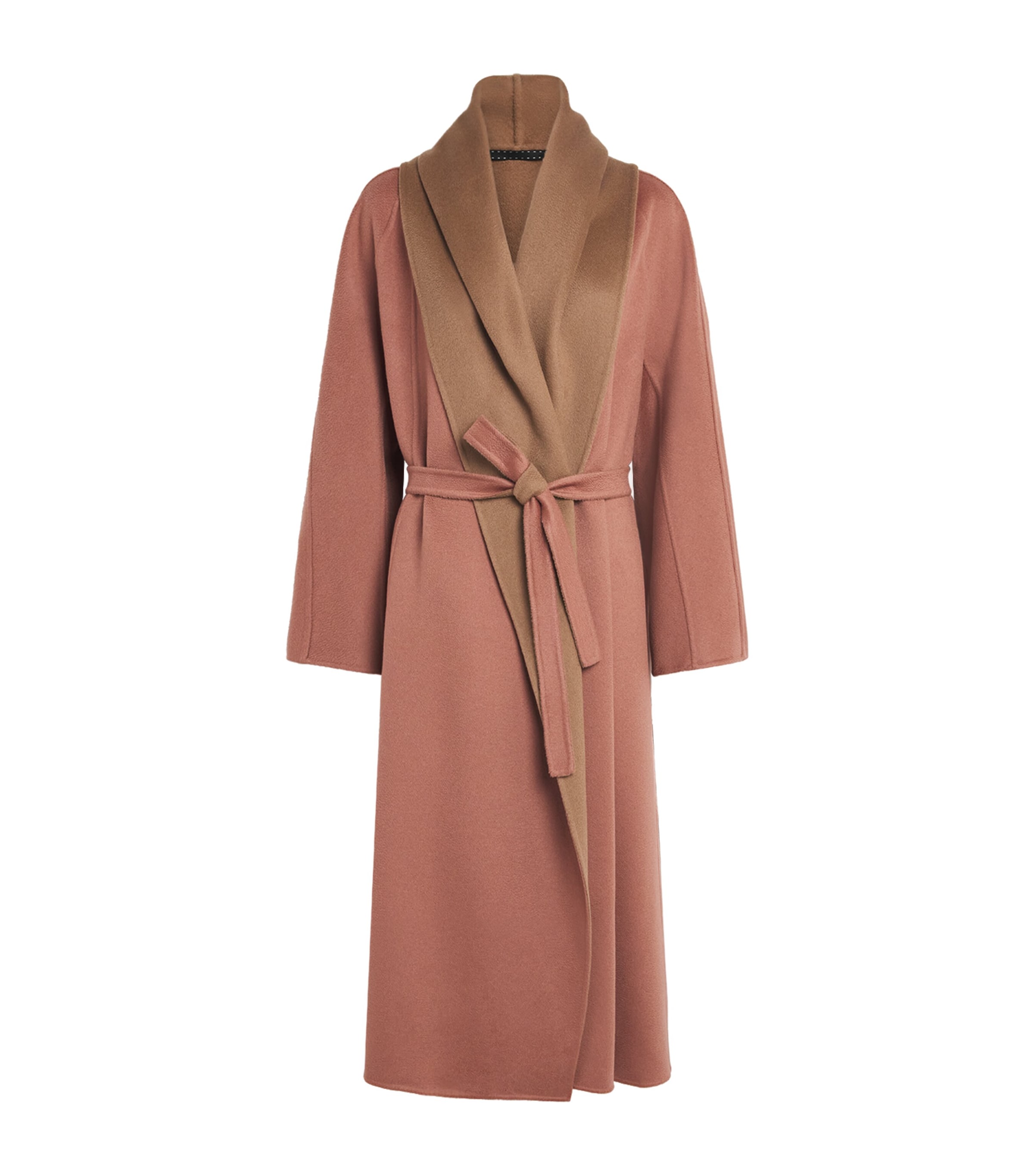 Max Mara Womens Cashmere Reversible Foulard Coat Shaded Pink