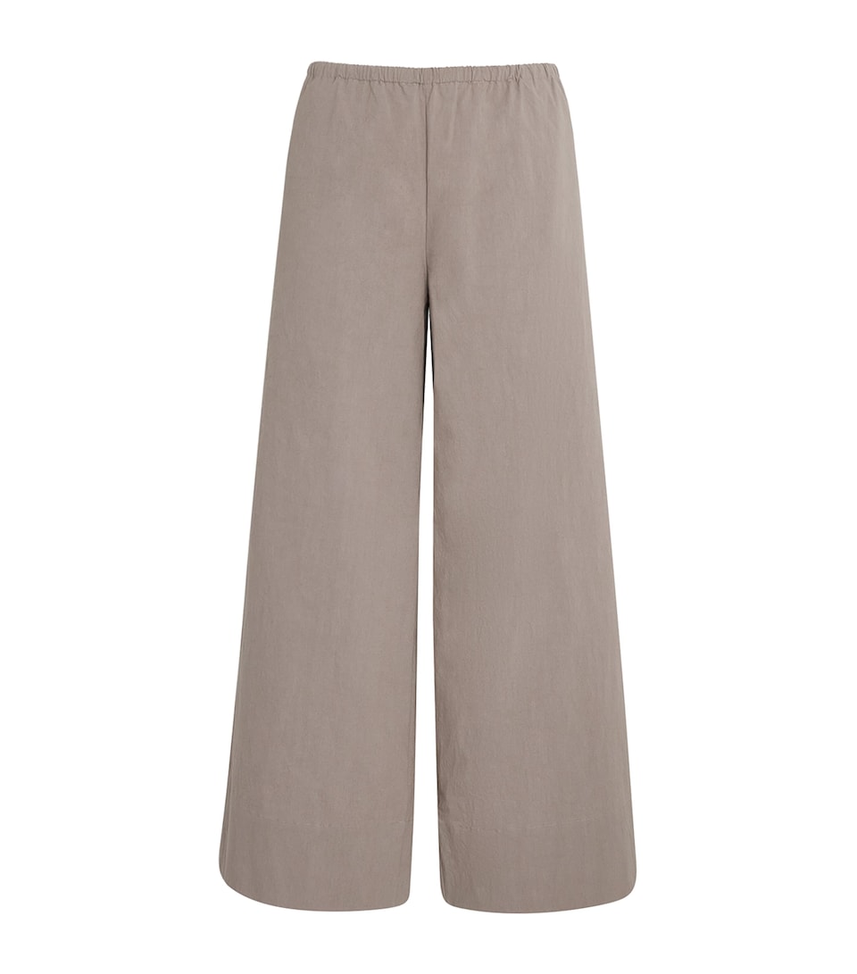 St. Agni Womens Stretch-Organic Cotton Drawstring Trousers Grey Stone