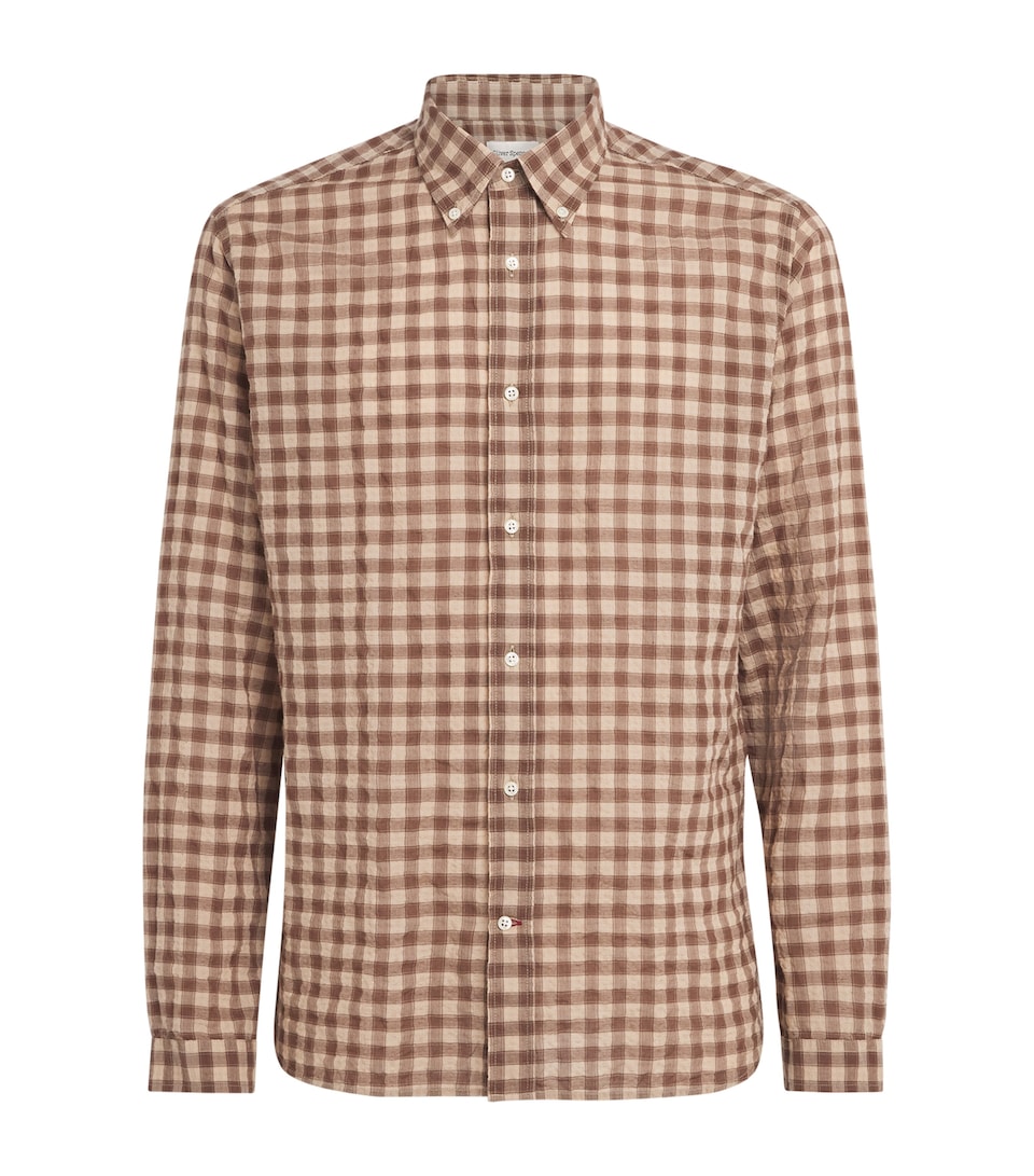 Oliver Spencer Mens Check Brook Shirt Brown