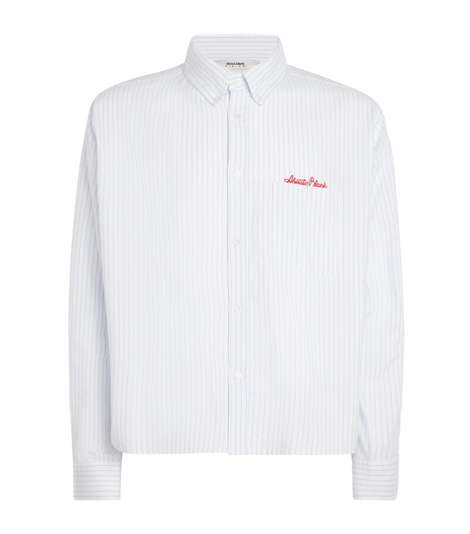 Cotton Oxford Stripe Logo Shirt