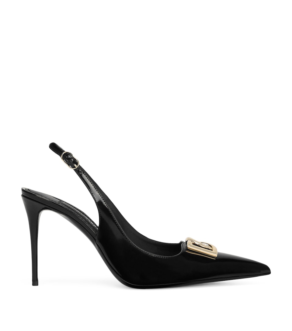 Dolce&Gabbana Patent Leather Slingback Pumps 90 Black