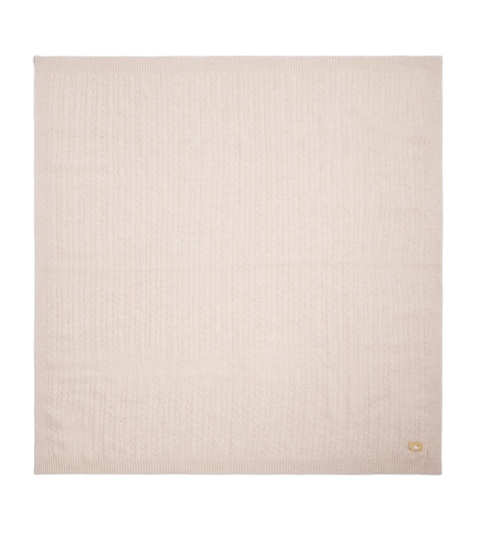 Purebaby Cashmere Cable-Knit Blanket Cmlme Camel Melange
