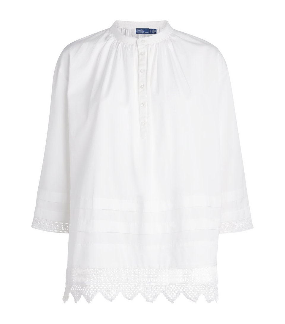 Polo Ralph Lauren Womens Cotton Round-Neck Shirt White