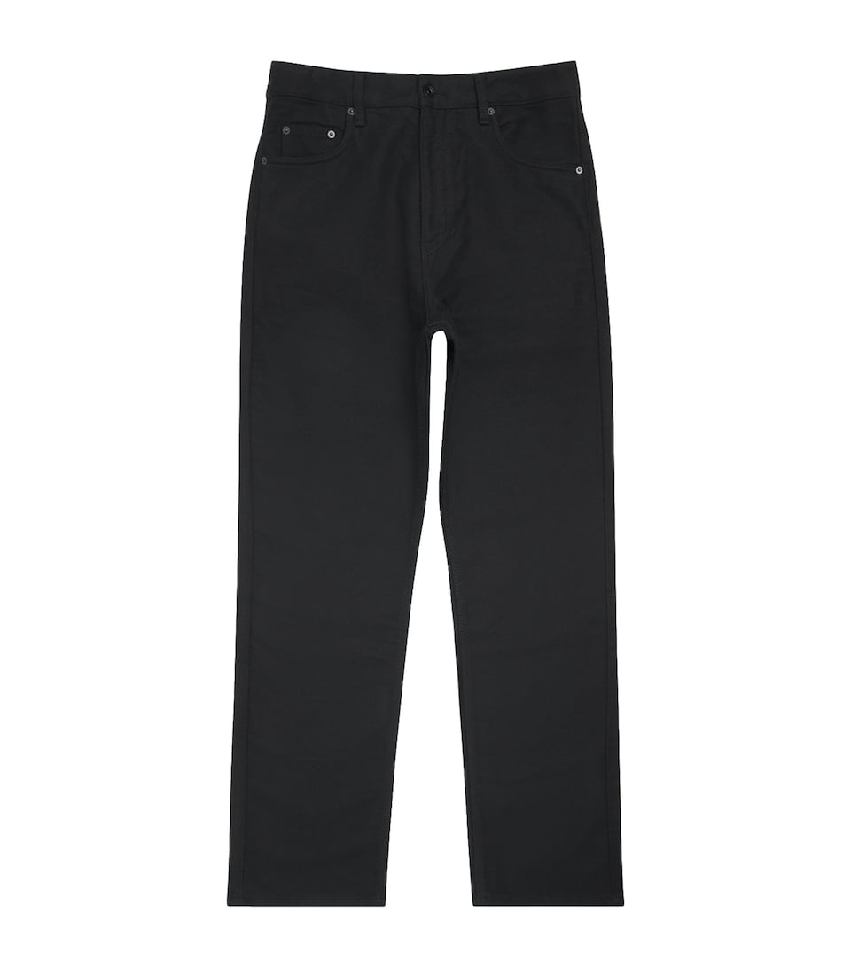 Studio Nicholson Mens Moleskin Straight Riso Trousers Black
