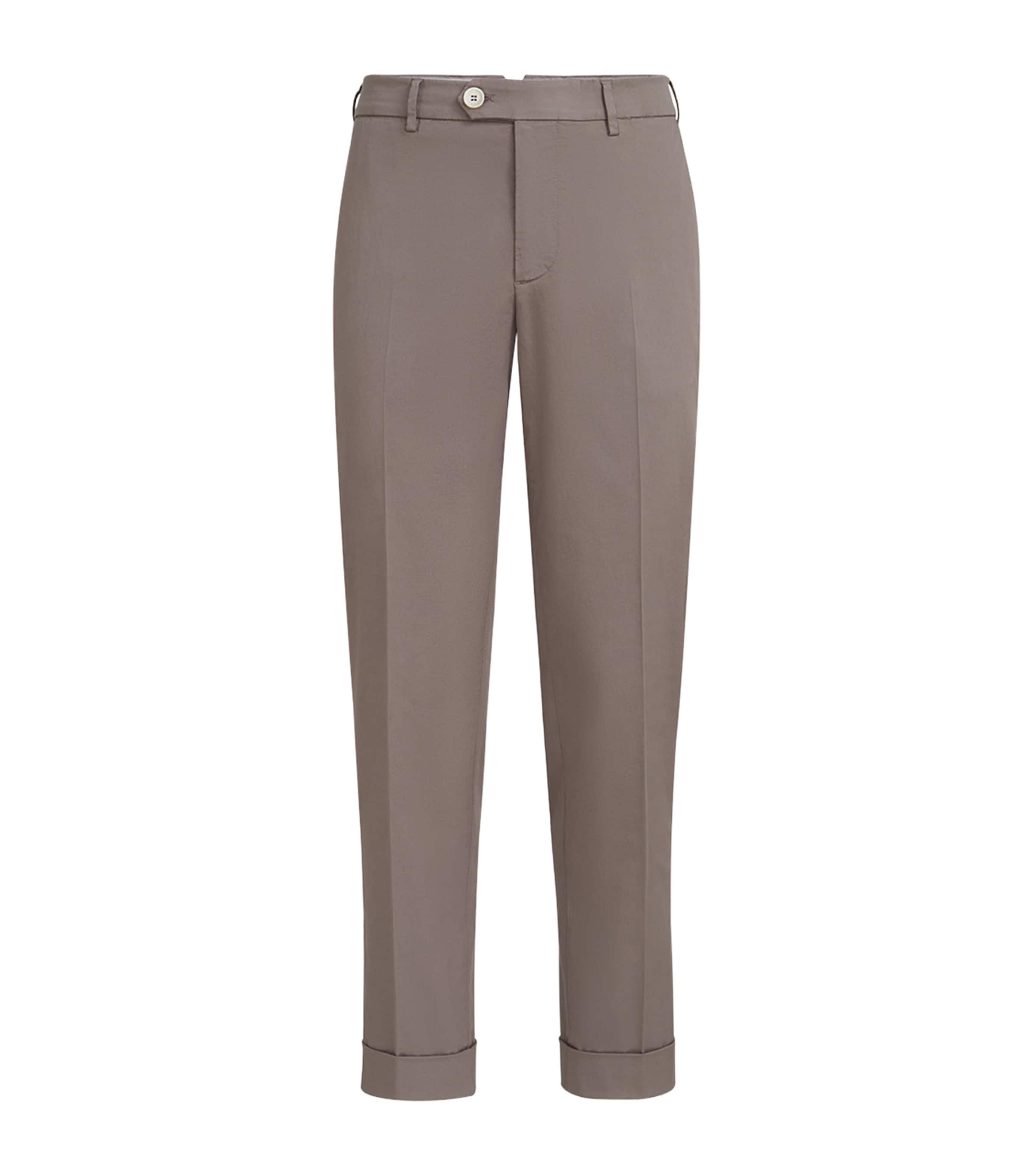 Stretch-Cotton Comfort Gabardine Italian Trousers