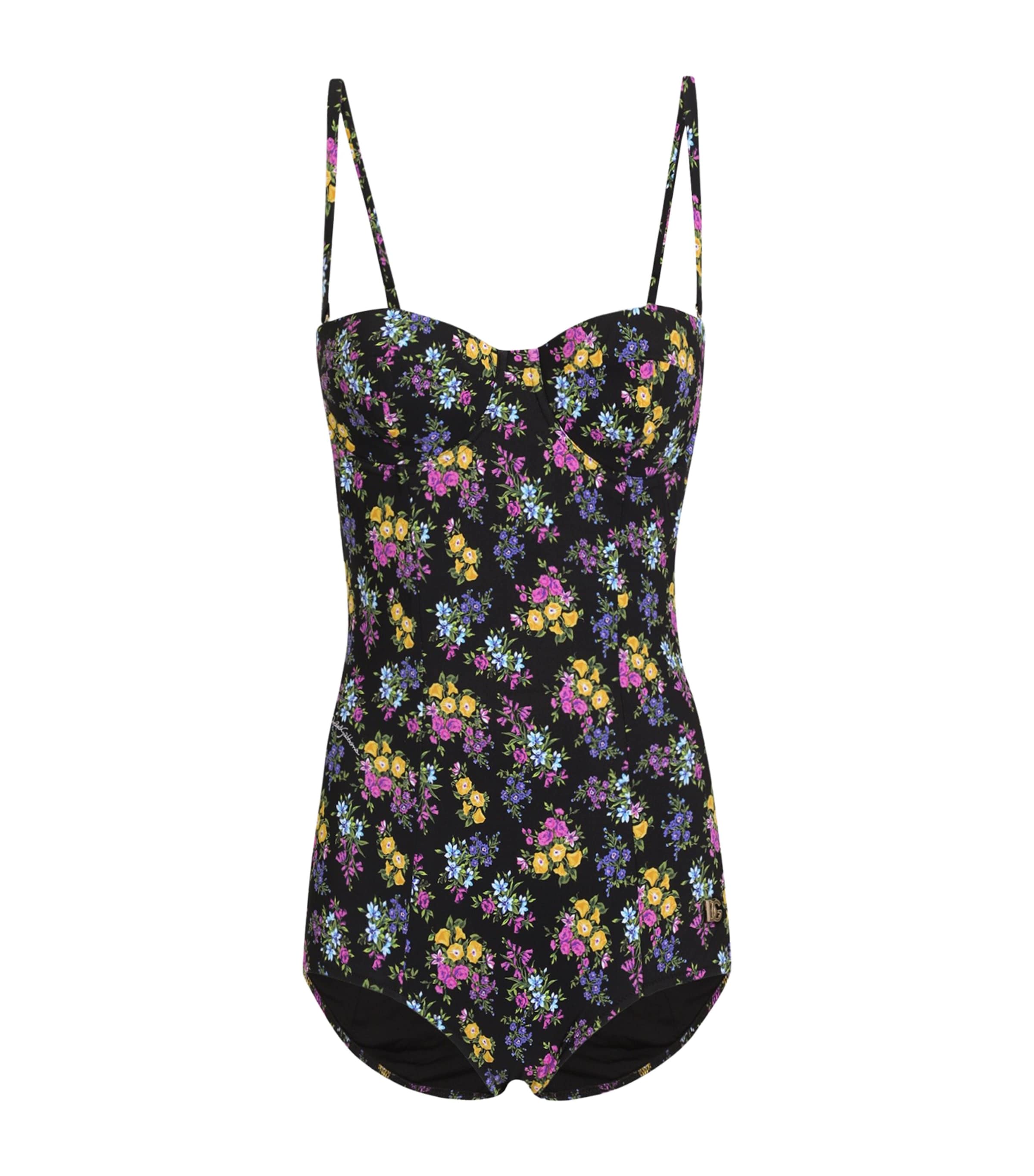 Dolce&Gabbana Womens Floral DG Logo Swimsuit Fior