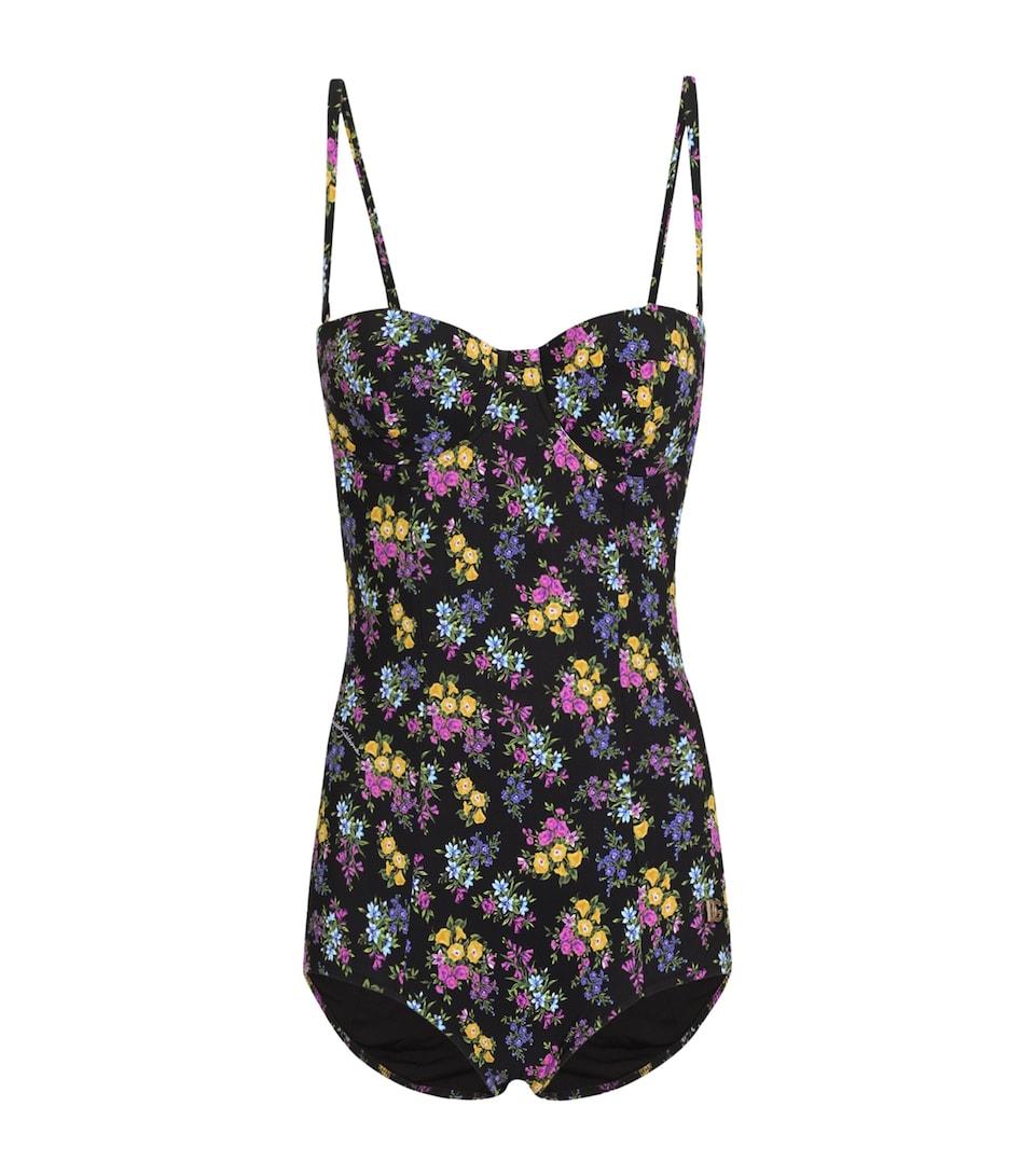 Dolce&Gabbana Womens Floral DG Logo Swimsuit Fior