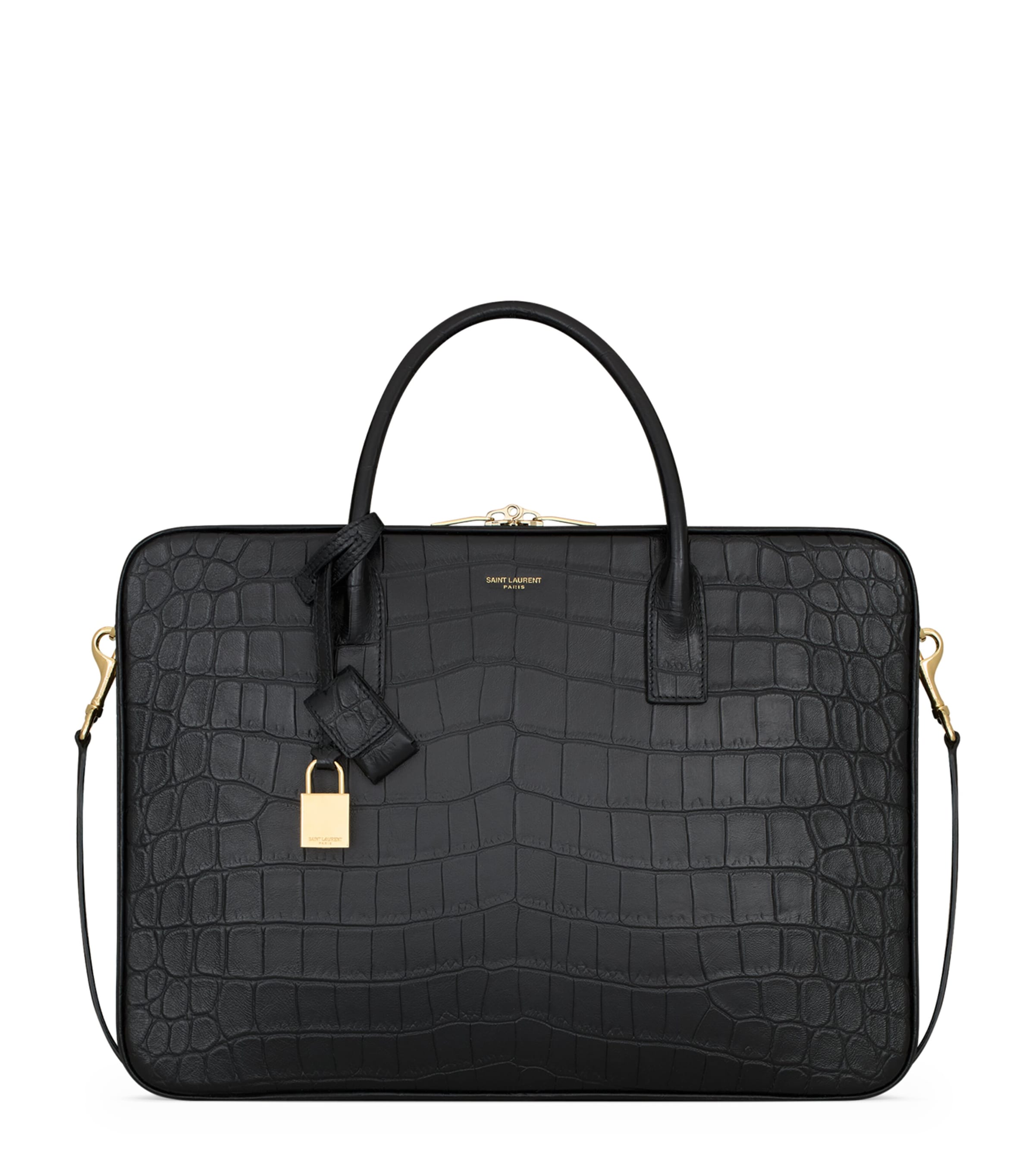 Large Alligator Leather Sac de Jour Bauletto Messenger Bag