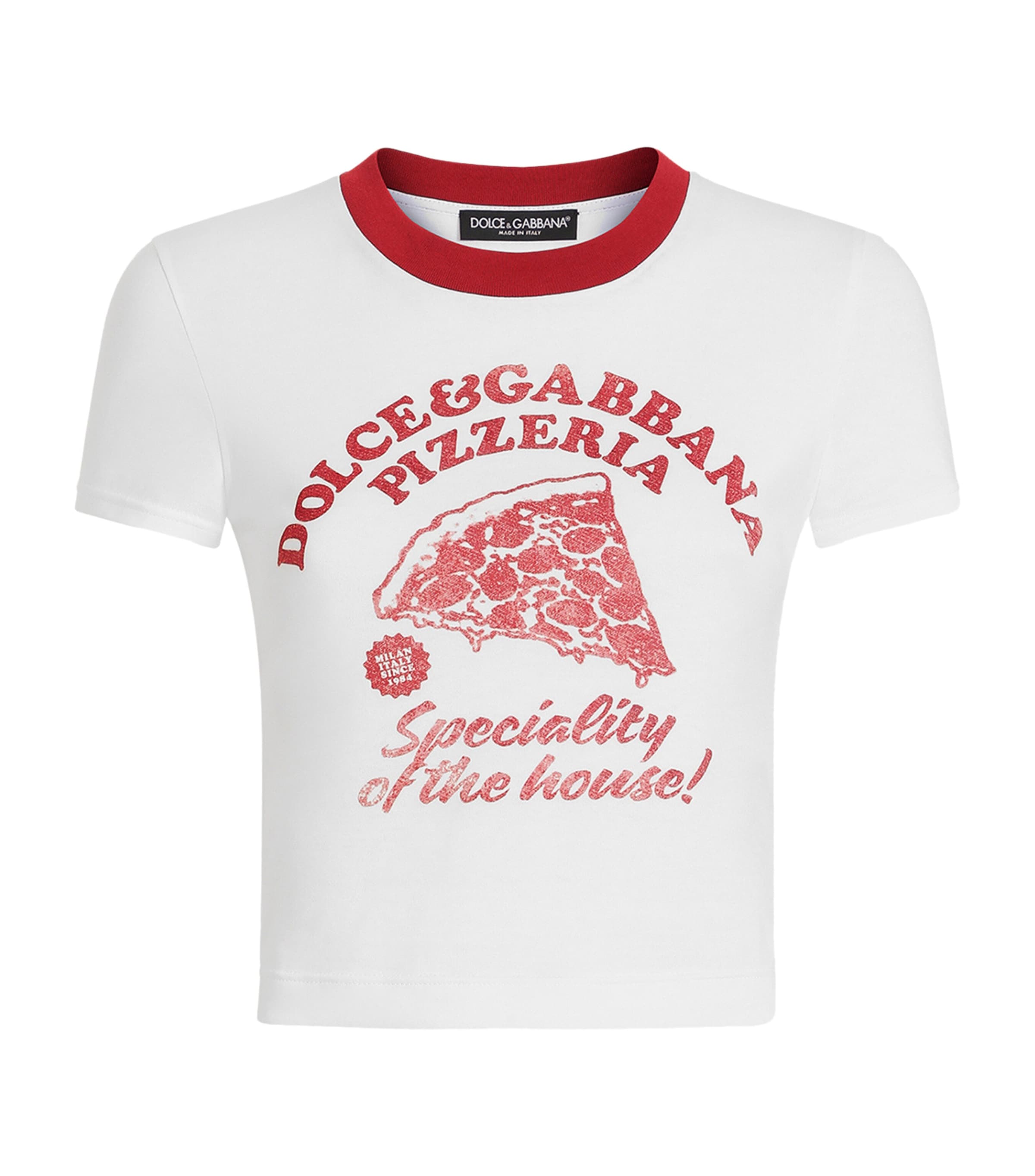 Dolce&Gabbana Womens Cropped Graphic T-Shirt Opti