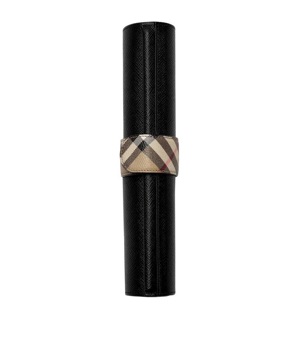 Burberry x Smythson Leather Roll-Up Backgammon Travel Set Black