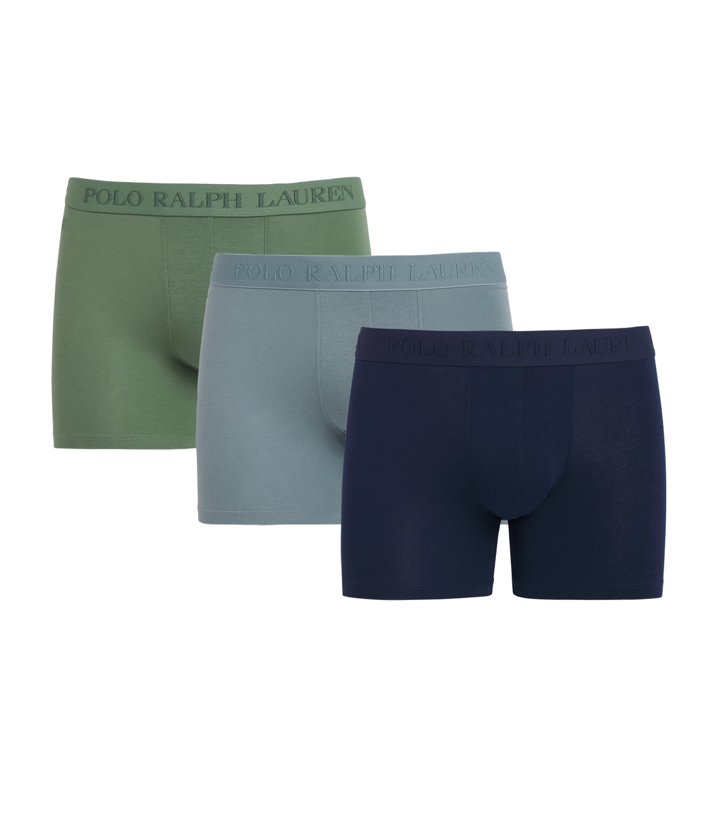 Polo Ralph Lauren Mens Stretch-Cotton Boxer Briefs (Pack of 3) Ftgue/cl Gr Blu/npnv