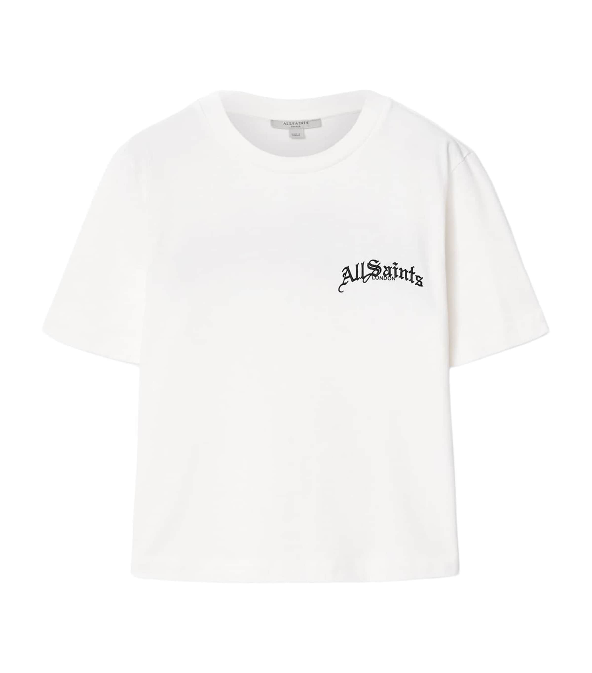 AllSaints Womens Organic Cotton Logo Lisa T-Shirt Chalk White