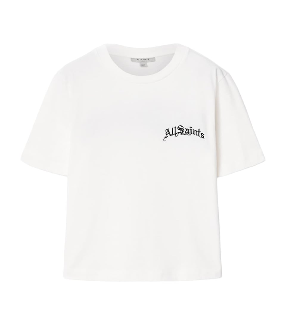 AllSaints Womens Organic Cotton Logo Lisa T-Shirt Chalk White