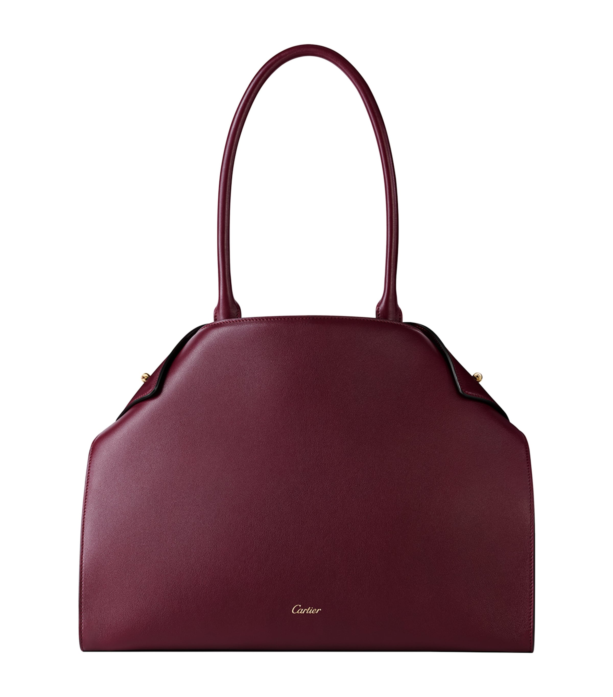 Cartier Womens Large Leather Clash Tote Bag Burgundy