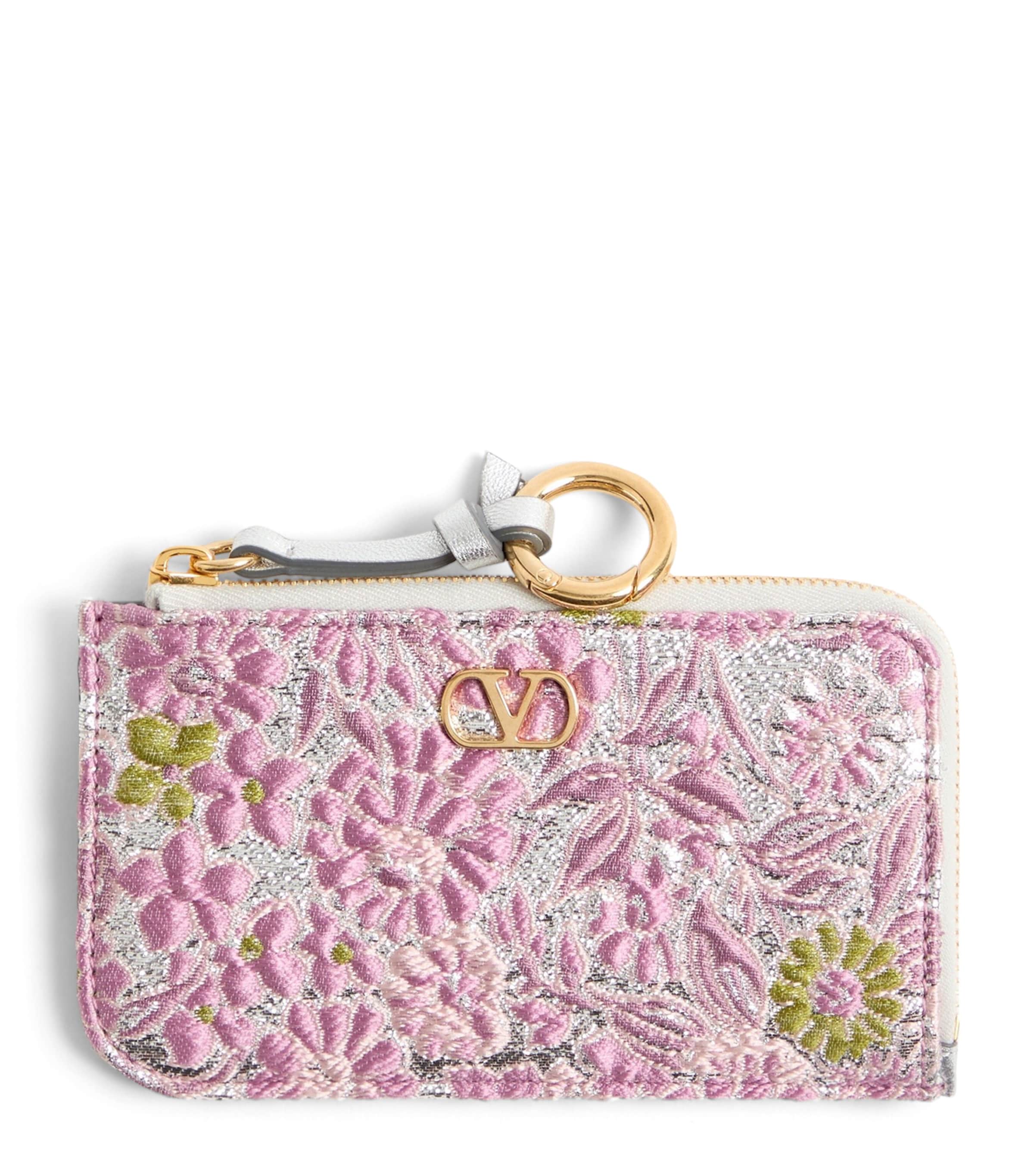 Valentino Garavani Embroidered Floral Card Holder
