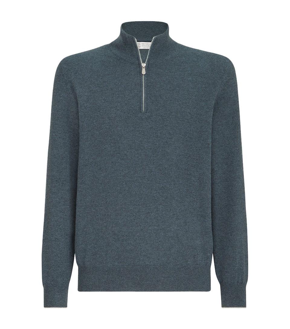 Brunello Cucinelli Mens Cashmere Quarter-Zip Sweater