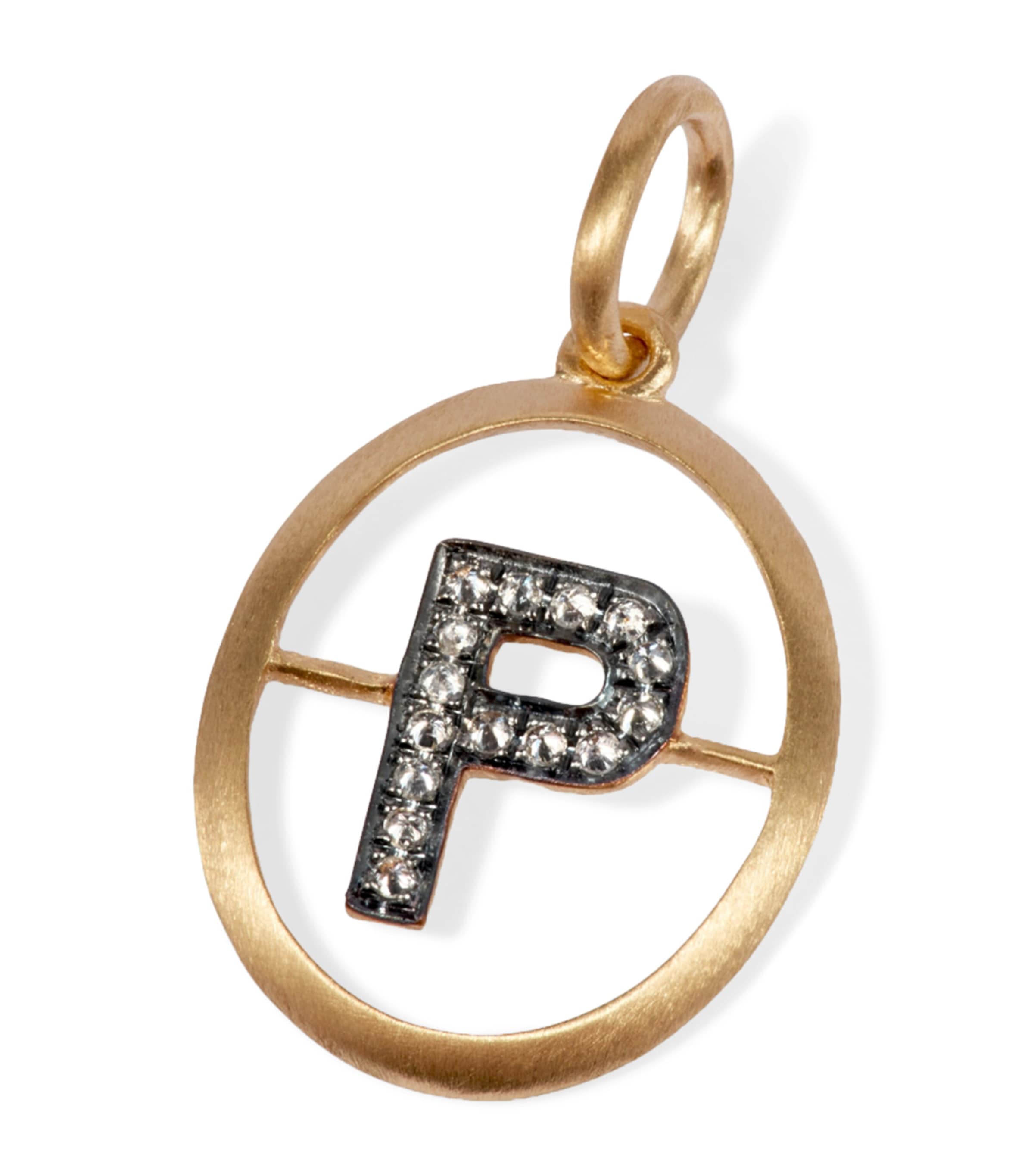 Yellow Gold and Diamond Initial P Pendant