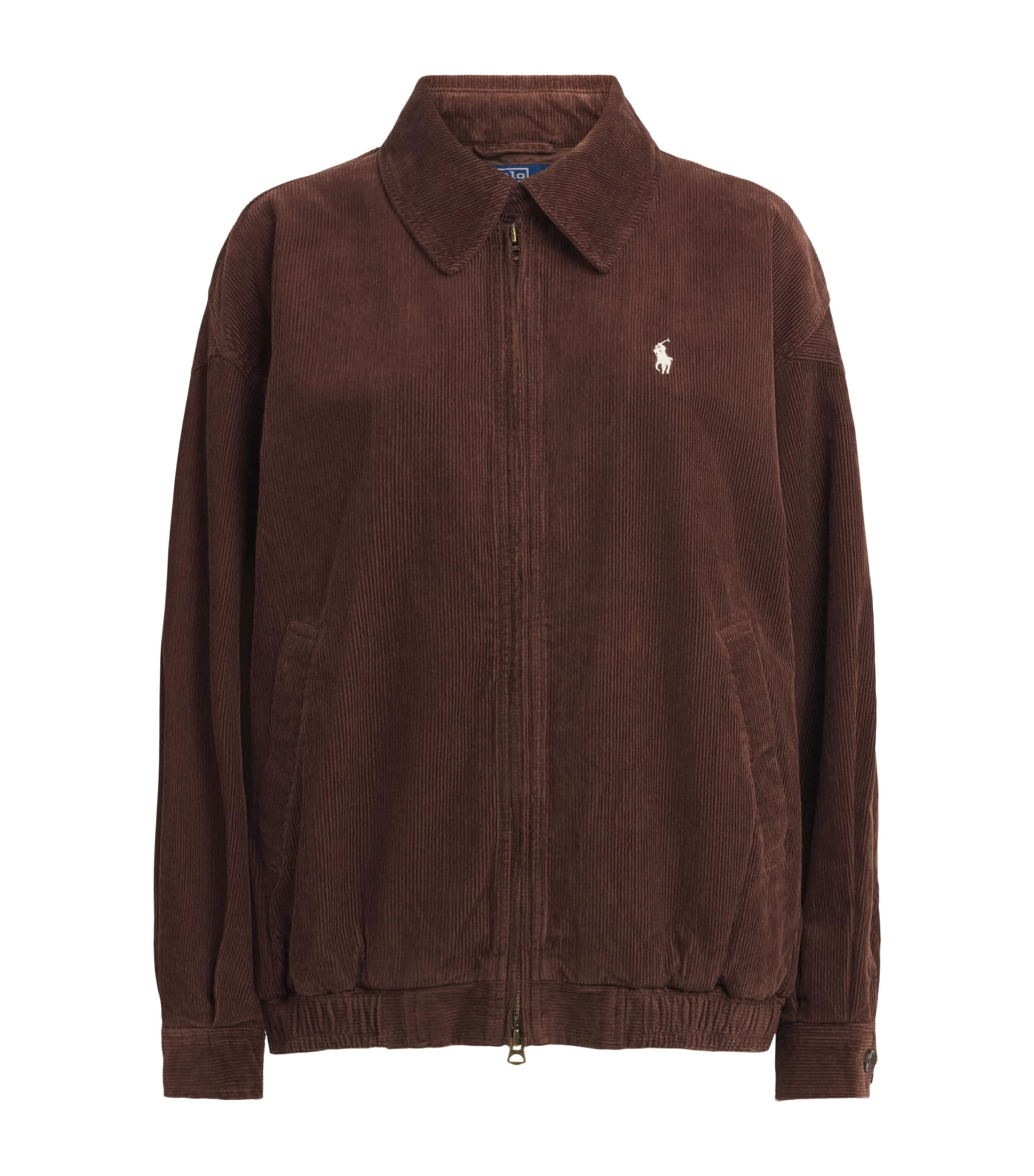 Polo Ralph Lauren Womens Corduroy Bomber Jacket Brown