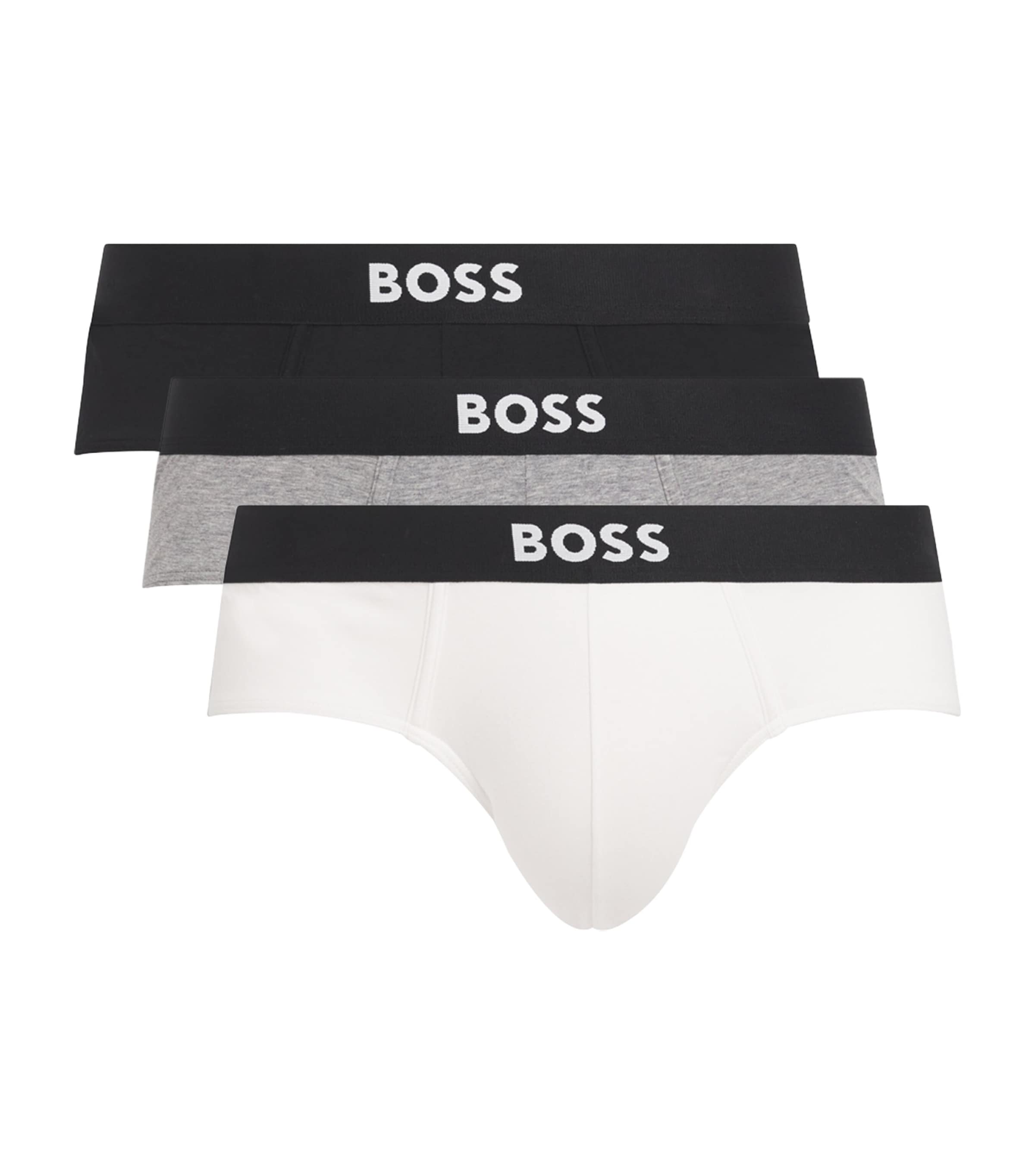 BOSS Mens Stretch-Organic Cotton Briefs (Pack of 3) Assorted Pre Pck