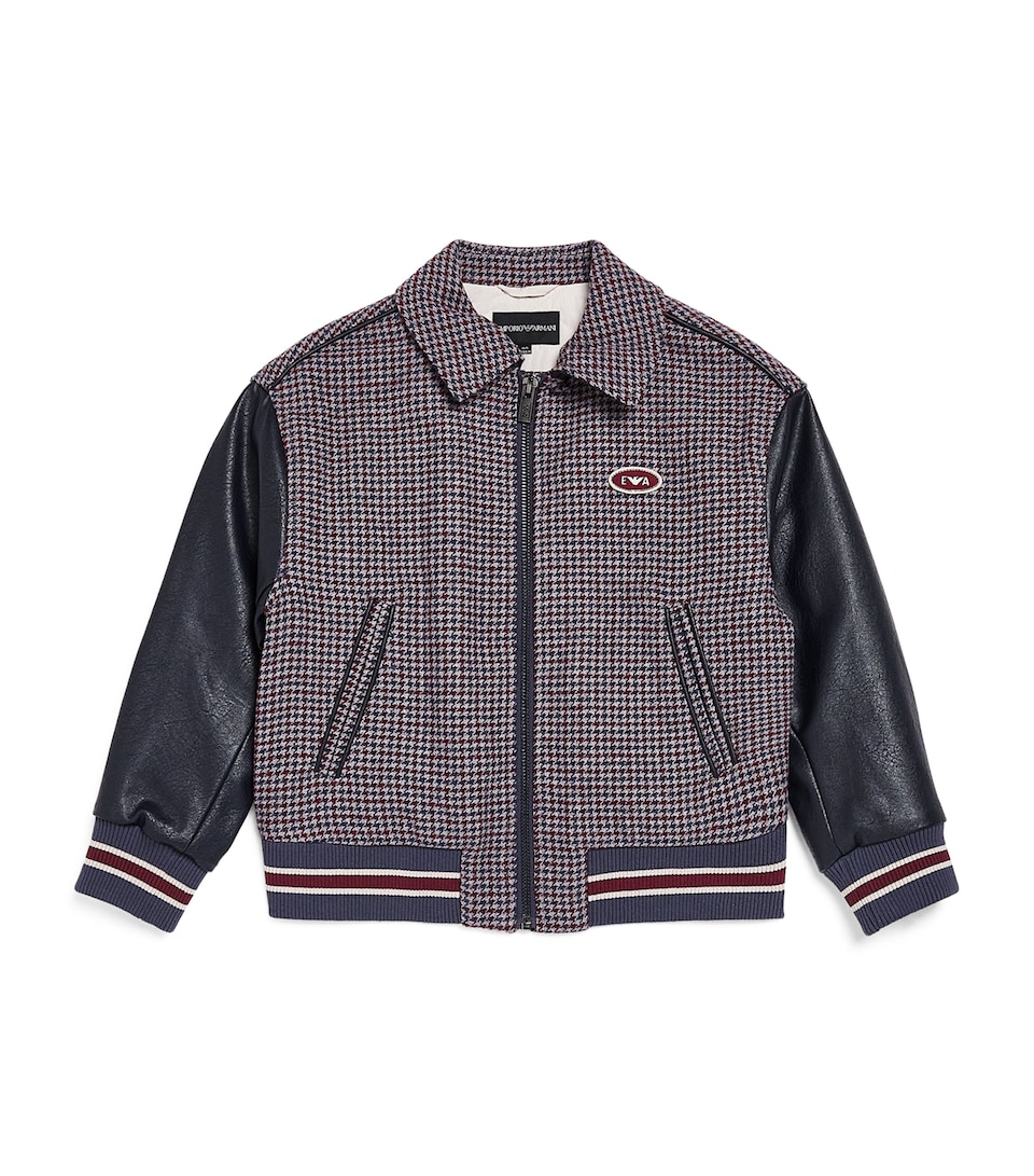 Emporio Armani Kids Wool-Blend Houndstooth Padded Jacket (4-16 Years)