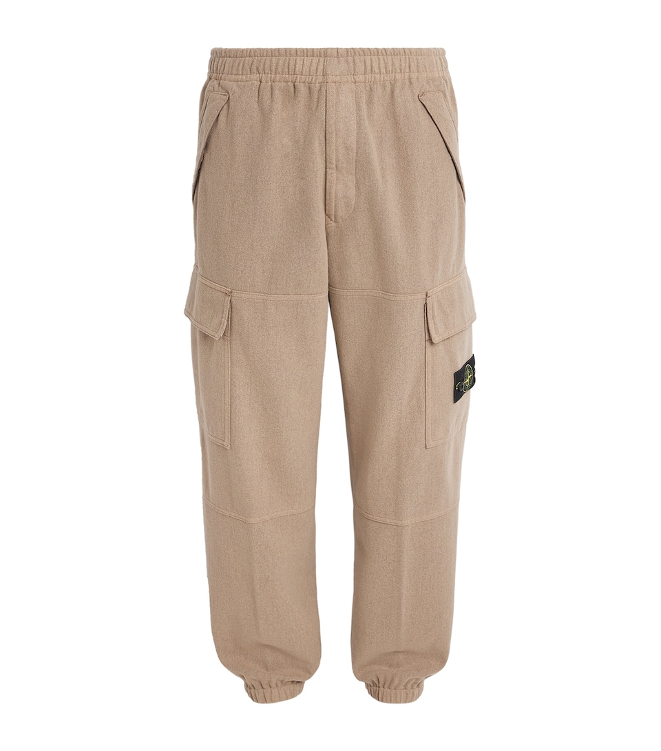Stone Island Mens Virgin Wool-Blend Cargo Sweatpants