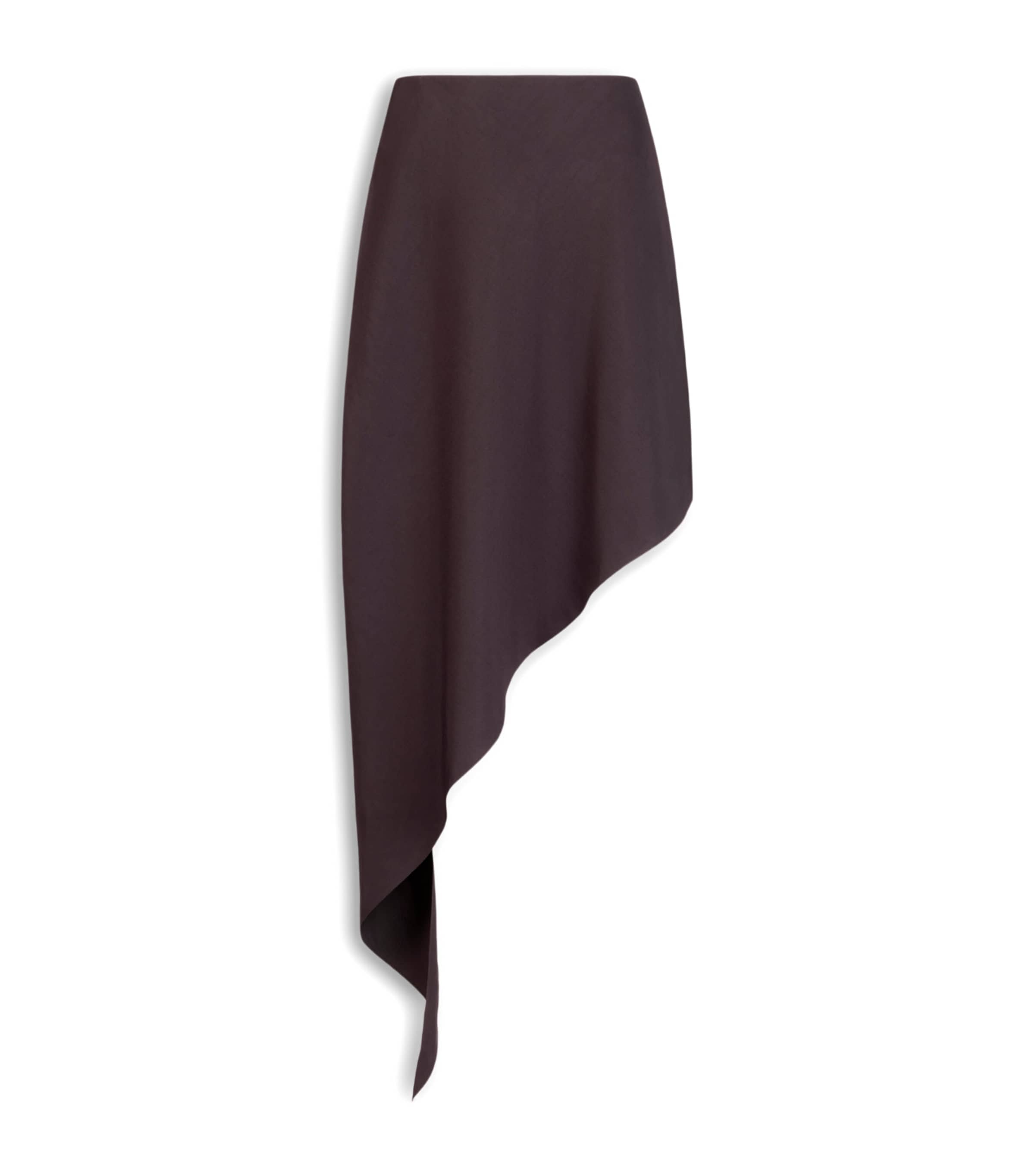 Alaïa Womens Asymmetric Mini Skirt Aubergine