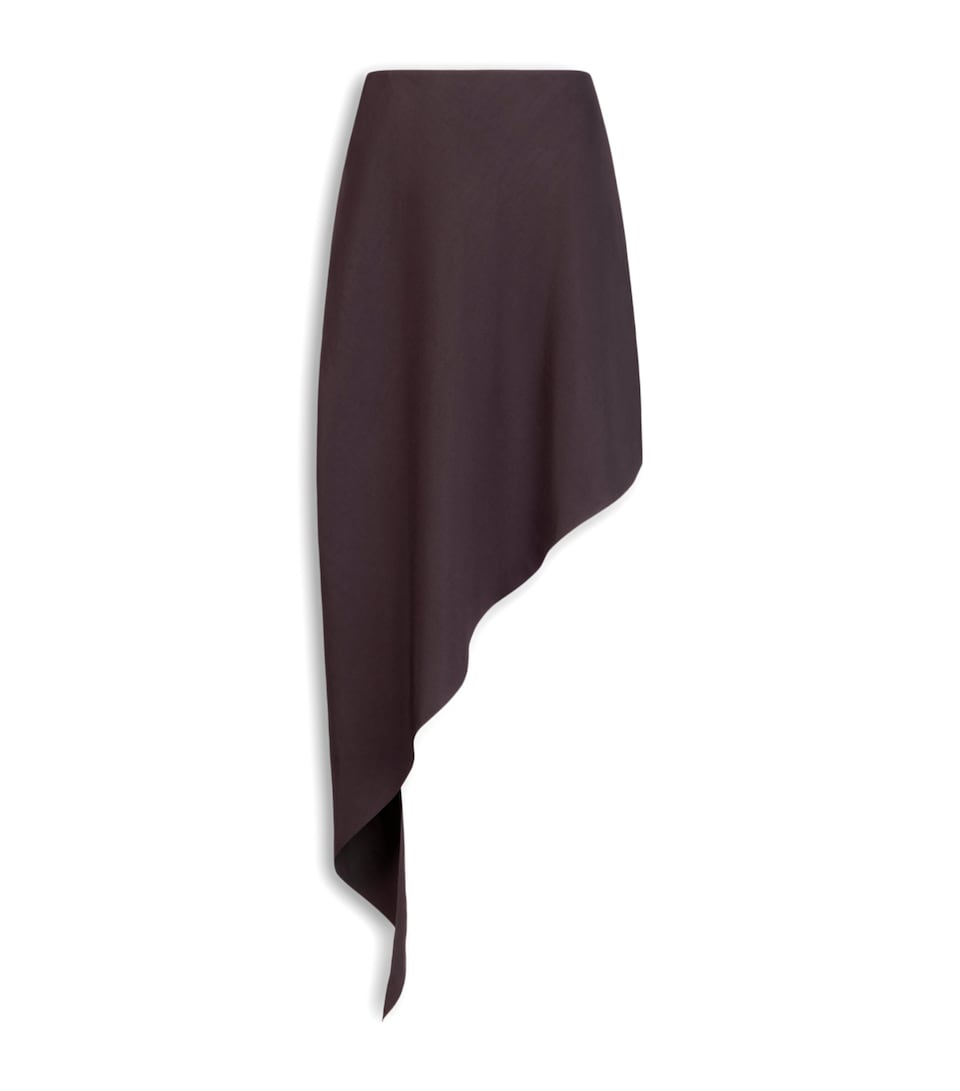 Alaïa Womens Asymmetric Mini Skirt Aubergine