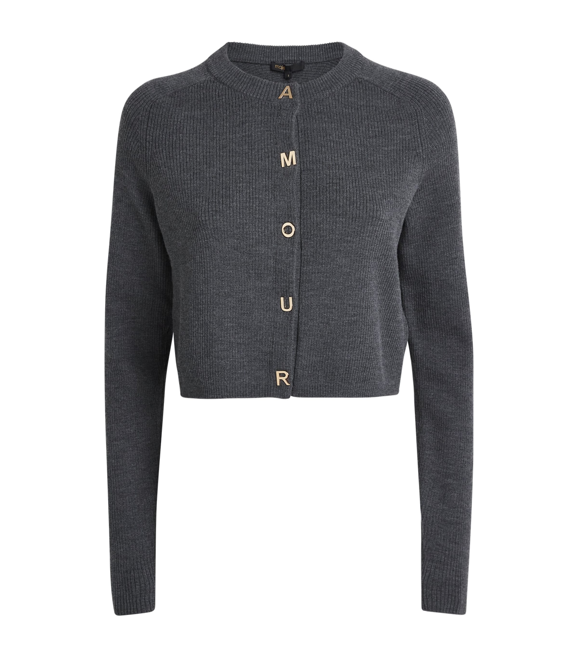 Wool Rib-Knit Cardigan