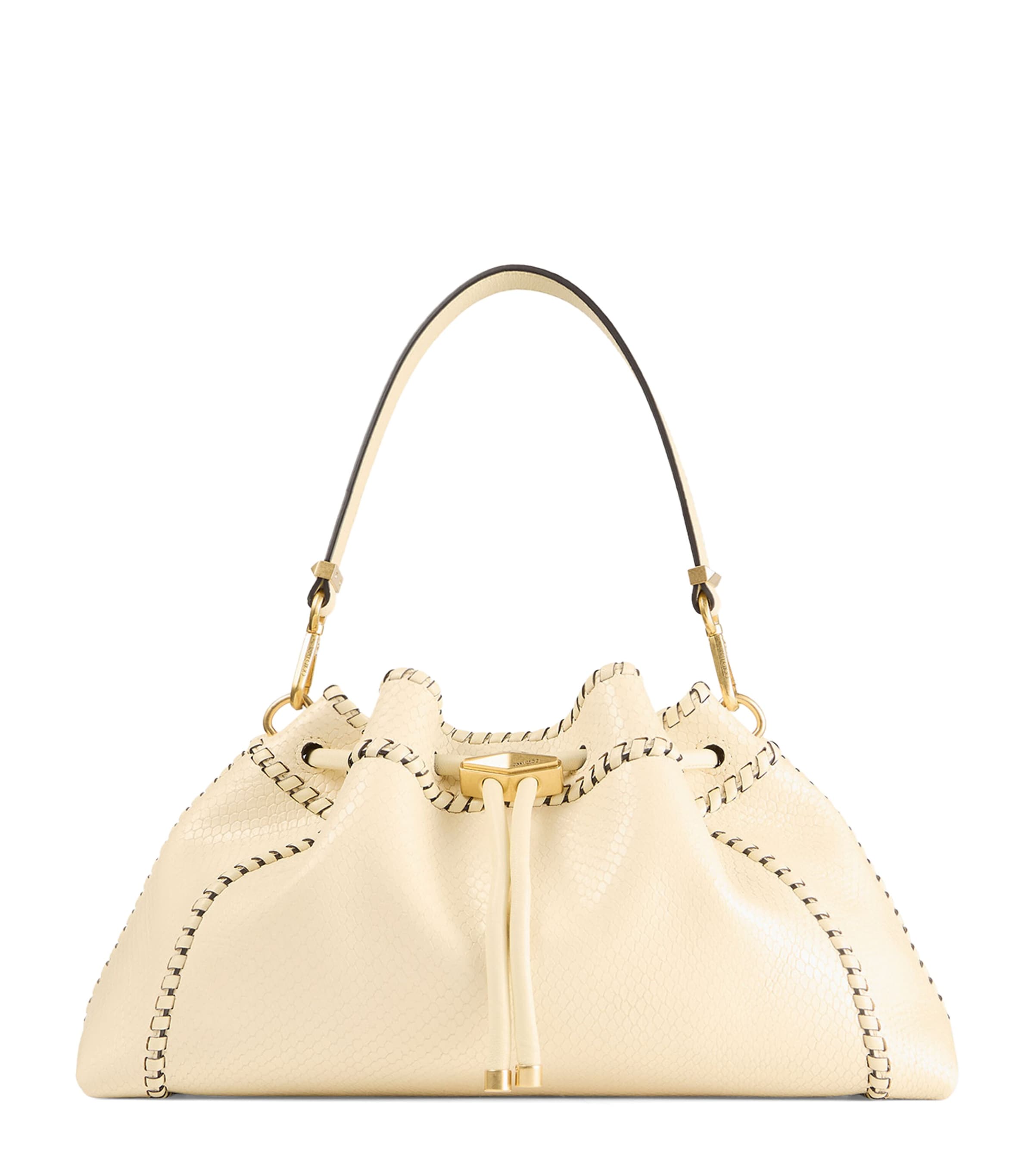 Medium Snake-Print Cinch Bag