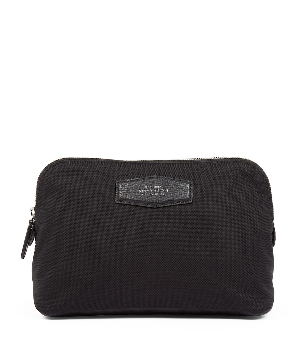 Smythson Canvas Wash Bag Black