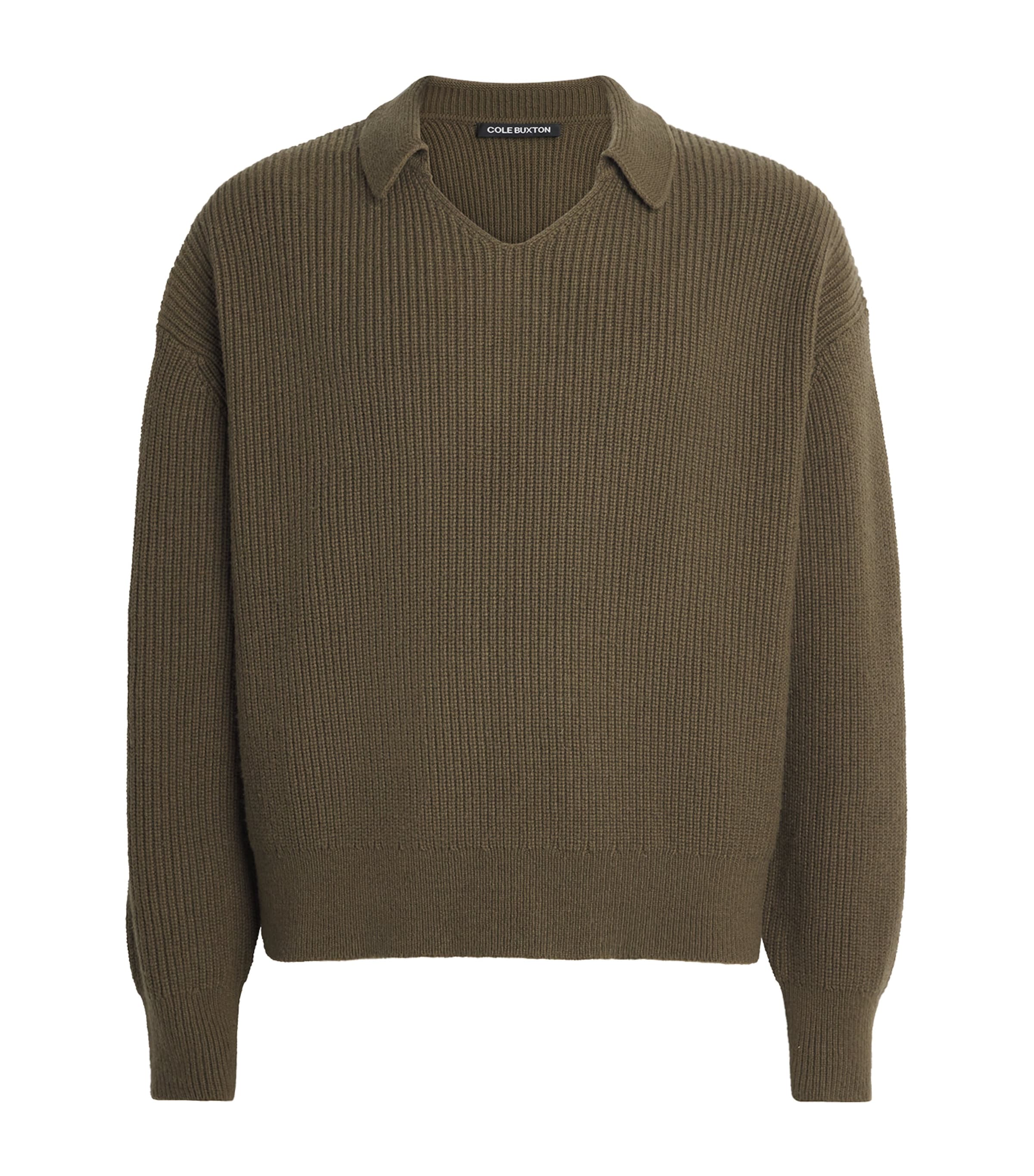 Alpaca-Blend Polo Sweater