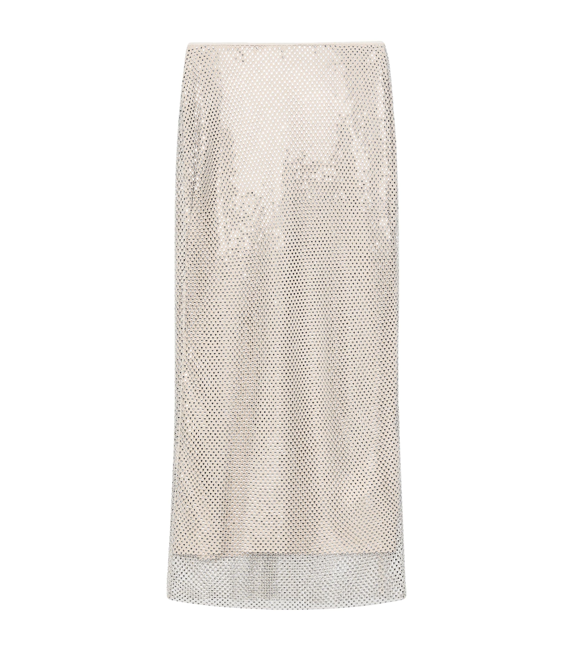 Marella Womens Mesh Embellished Midi Skirt Ice