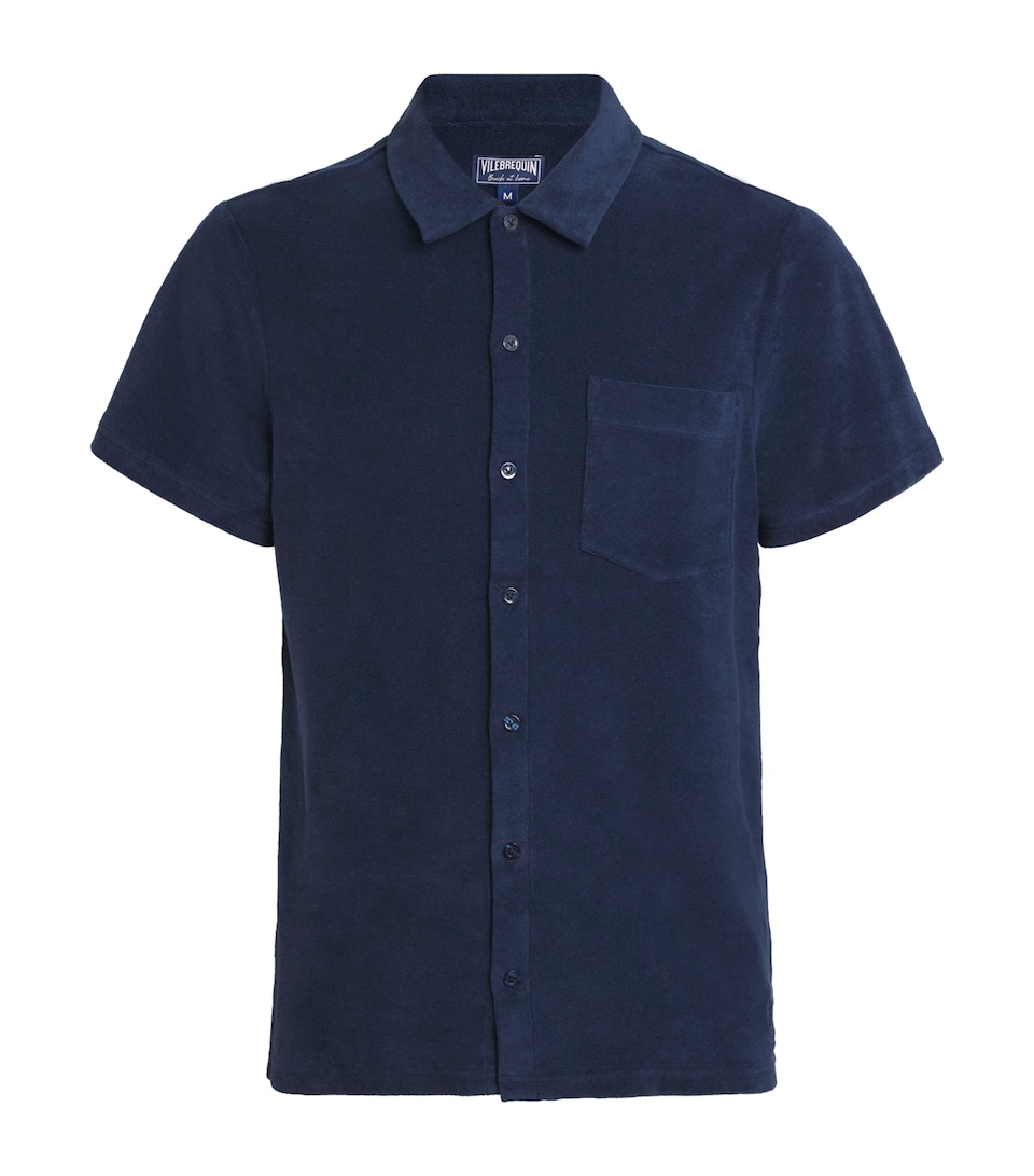 Vilebrequin Mens Organic Cotton Terry-Blend Charli Shirt Bleu Marine
