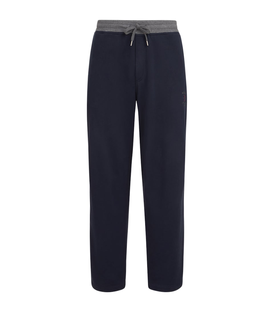 Brunello Cucinelli Mens Cotton Embroidered Sweatpants