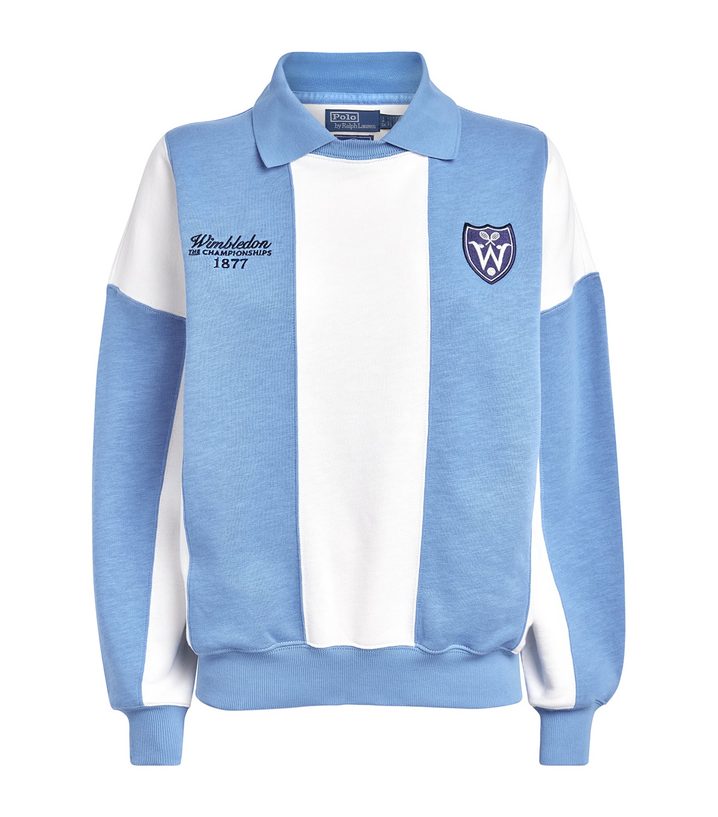 Polo Ralph Lauren Womens x Wimbledon Cotton-Blend Embroidered Sweatshirt Brstl Blue/crmc Wht
