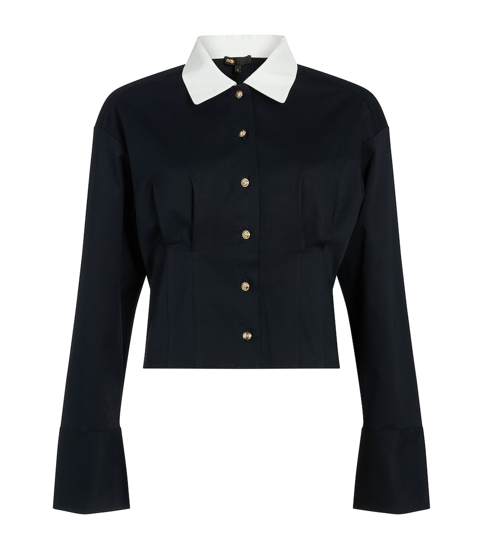 Stretch-Cotton Cropped Shirt