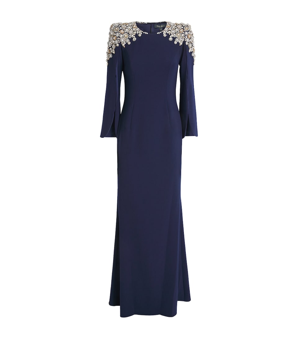 Embellished-Neck Nile Gown