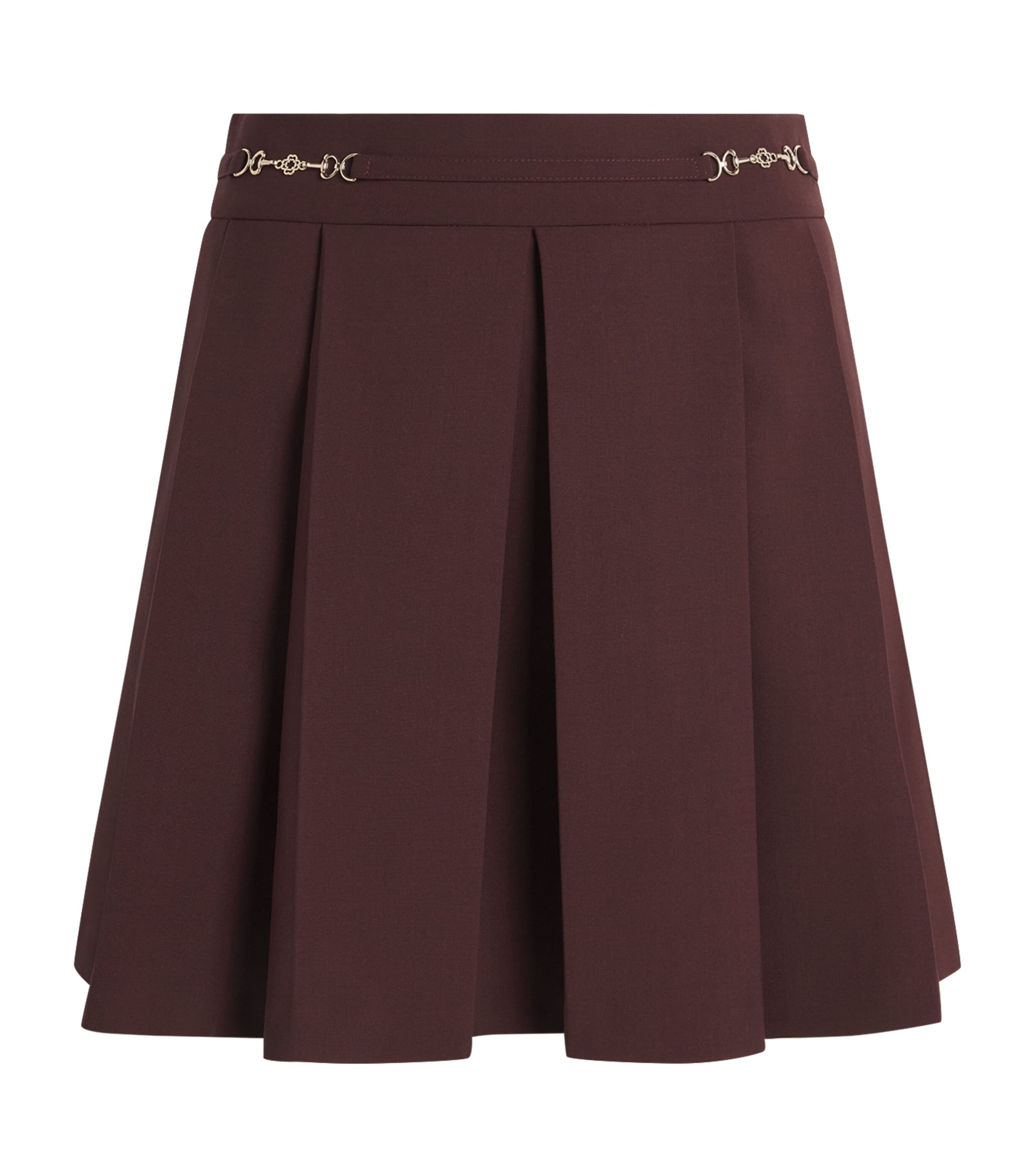 Wool-Blend Pleated Mini Skirt