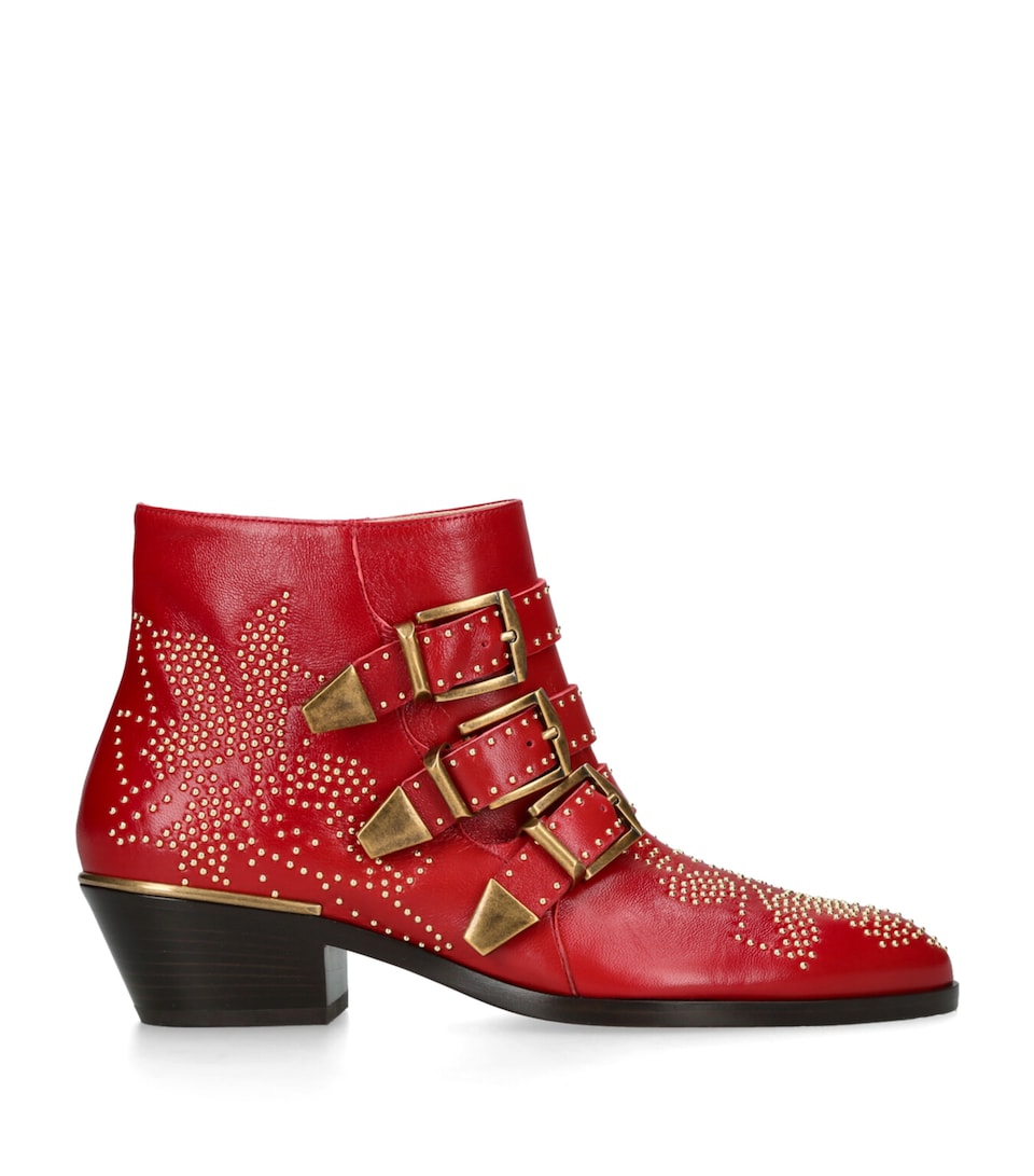 Leather Susanna Western Ankle Boots 40