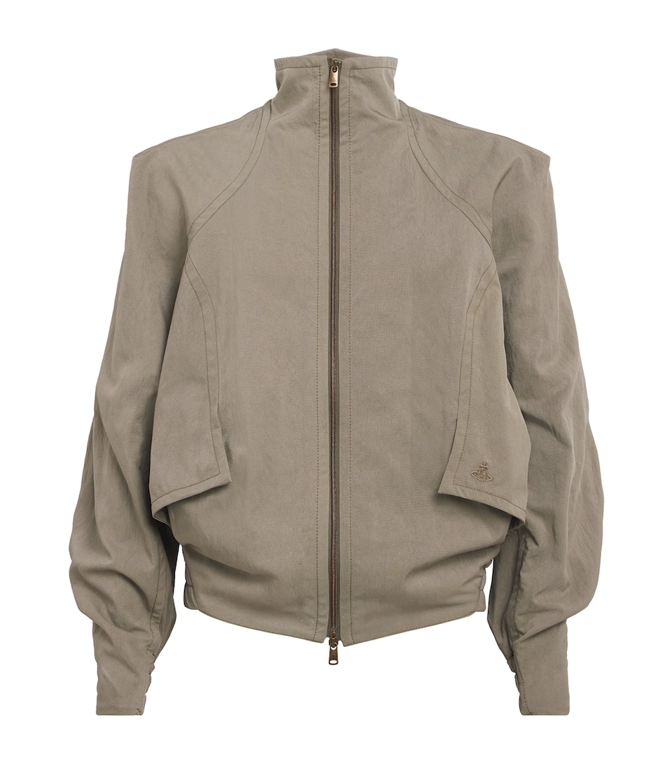 Vivienne Westwood Mens High-Neck Harrington Jacket Taupe