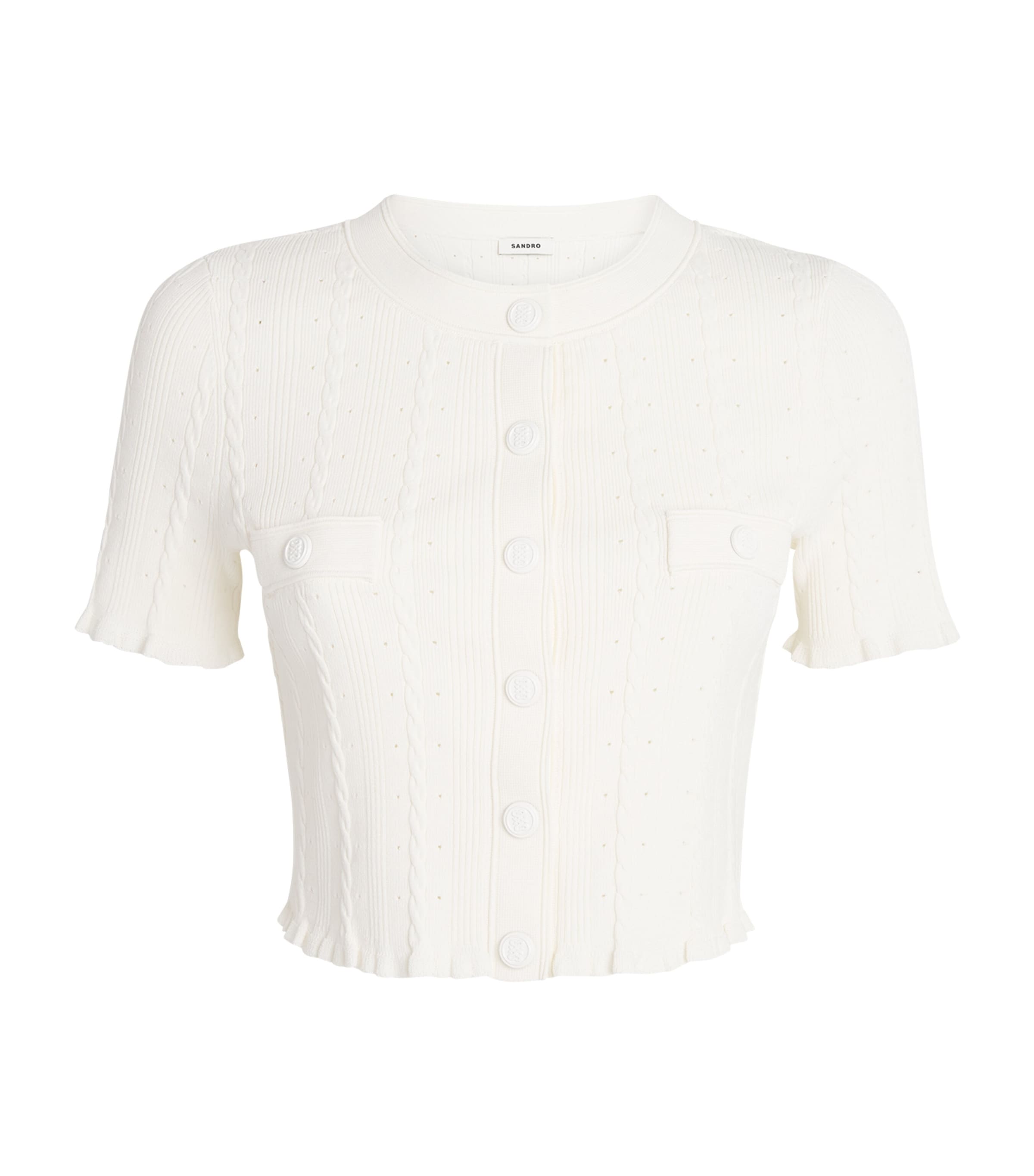 Cable-Knit Cropped Cardigan