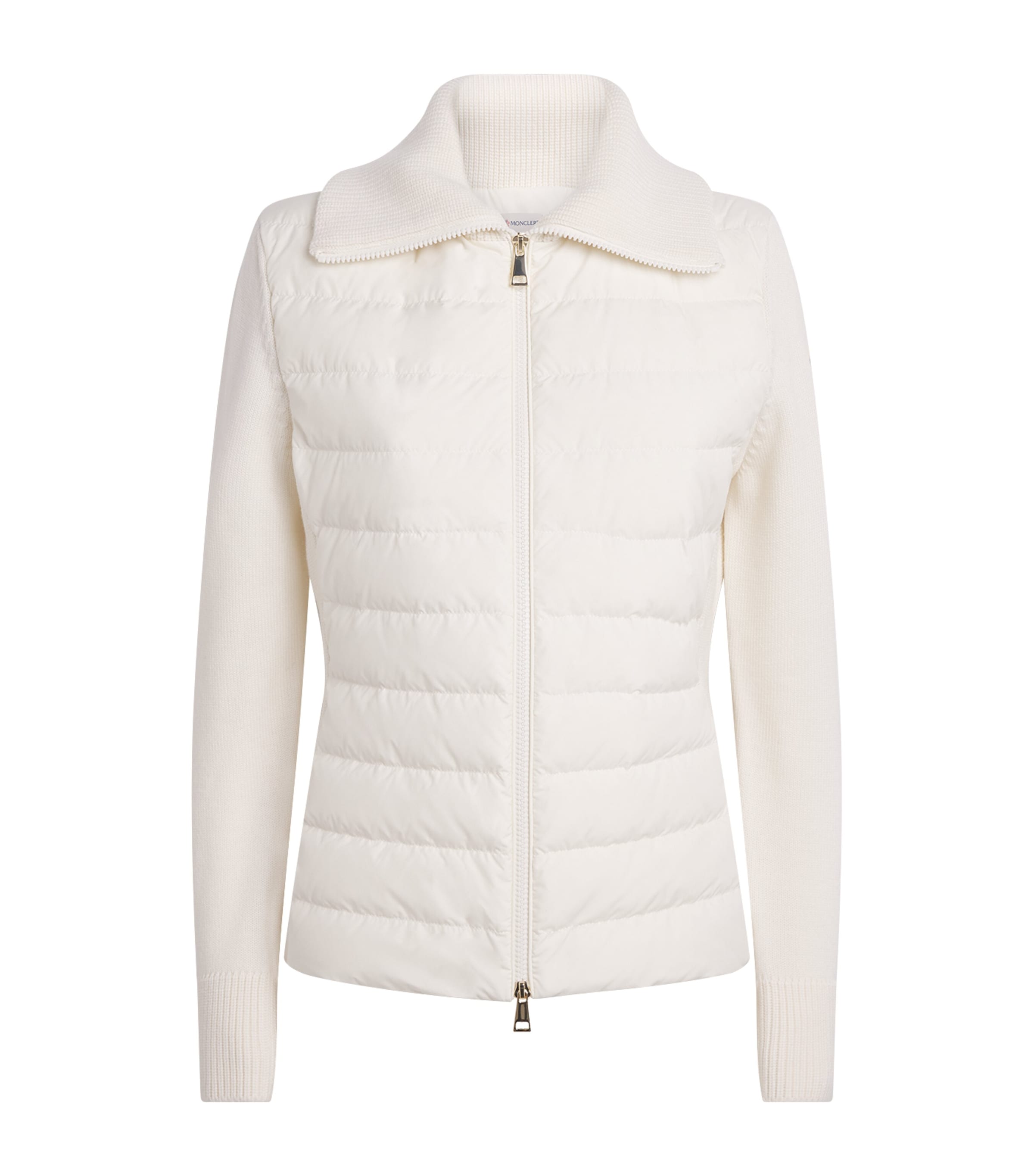 Moncler Womens Virgin Wool Padded Quilted Cardigan