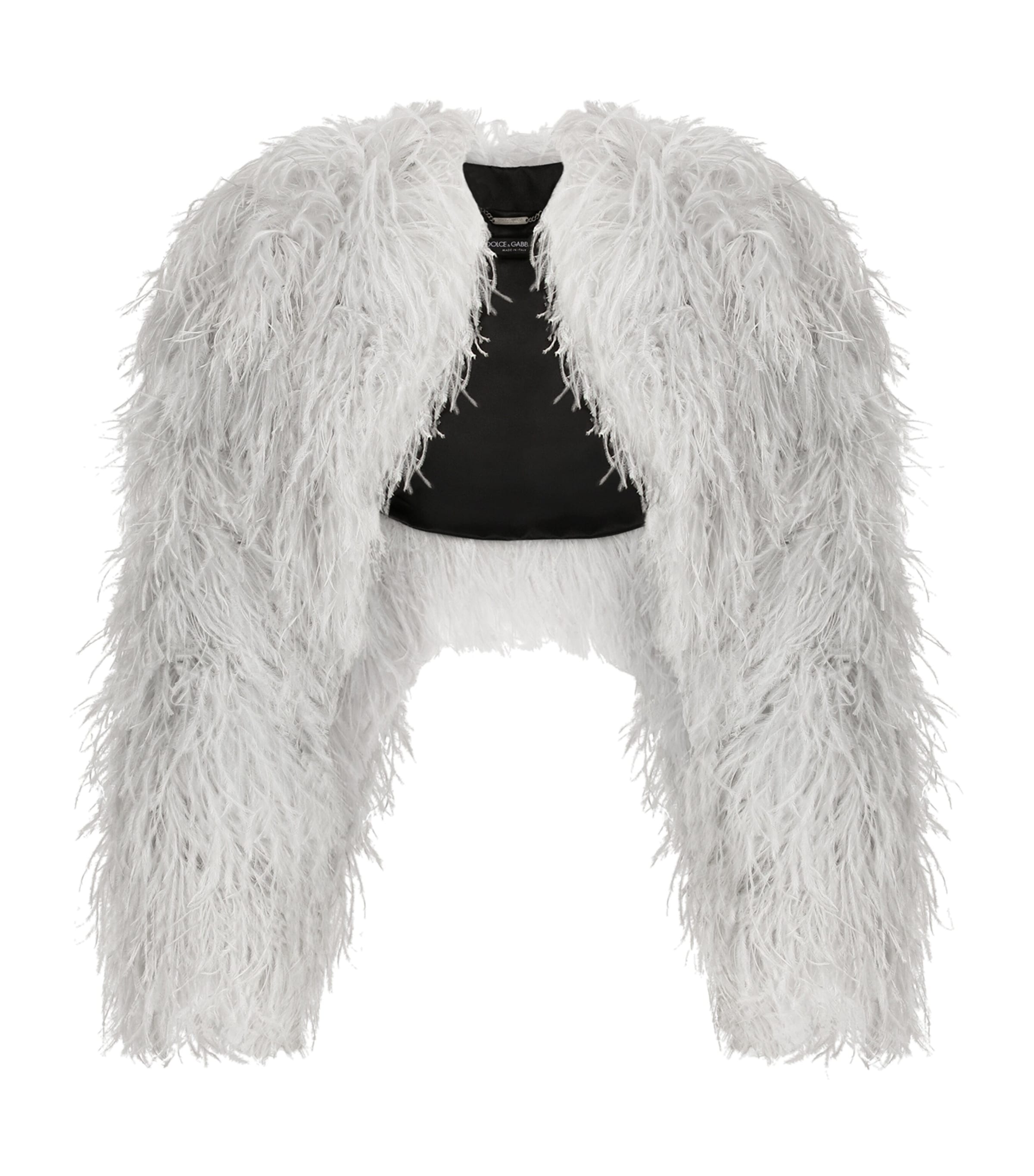 Dolce&Gabbana Womens KIM DOLCE&GABBANA Ostrich Feather Bolero Jacket Combined Colou