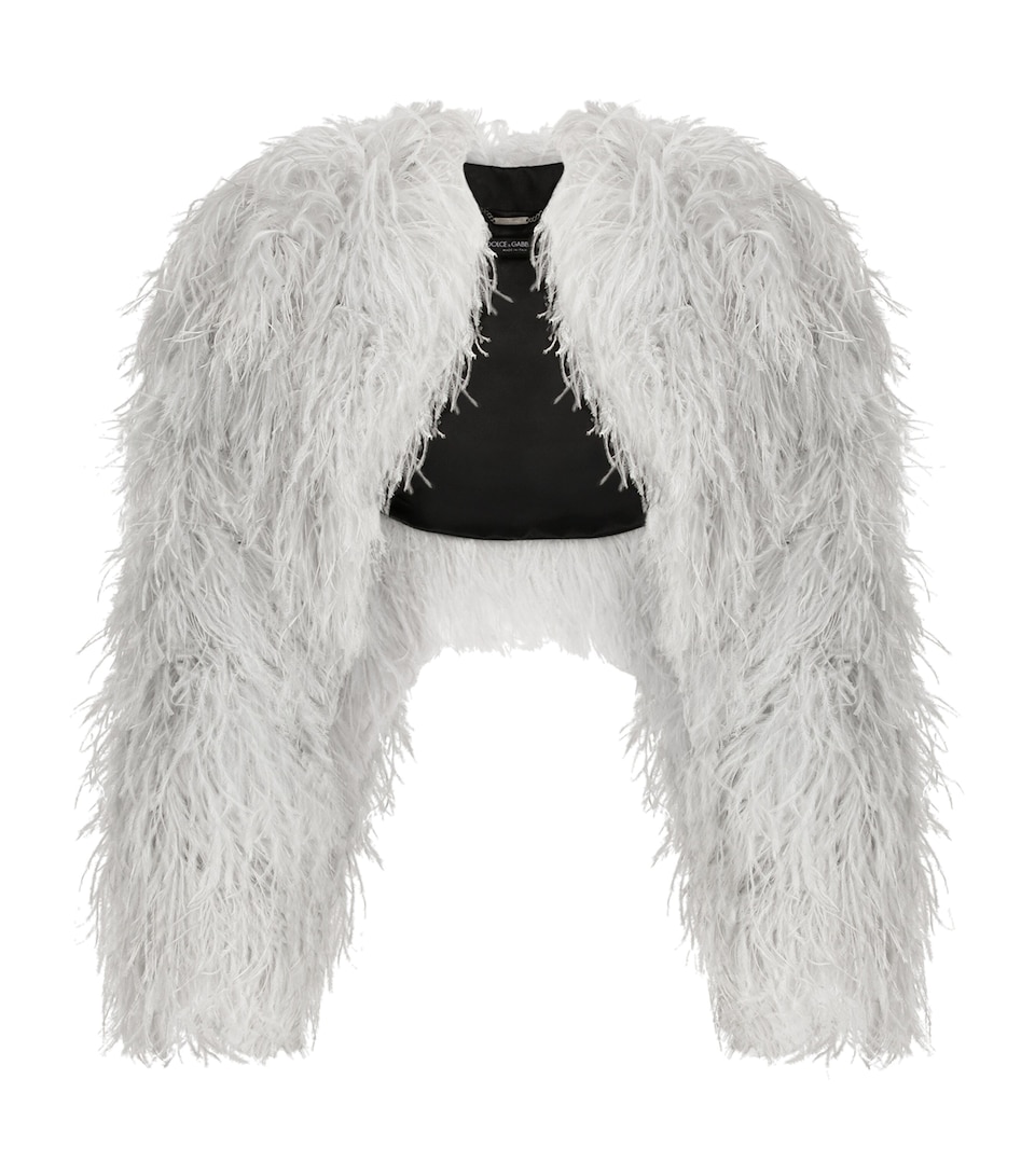 Dolce&Gabbana Womens KIM DOLCE&GABBANA Ostrich Feather Bolero Jacket Combined Colou