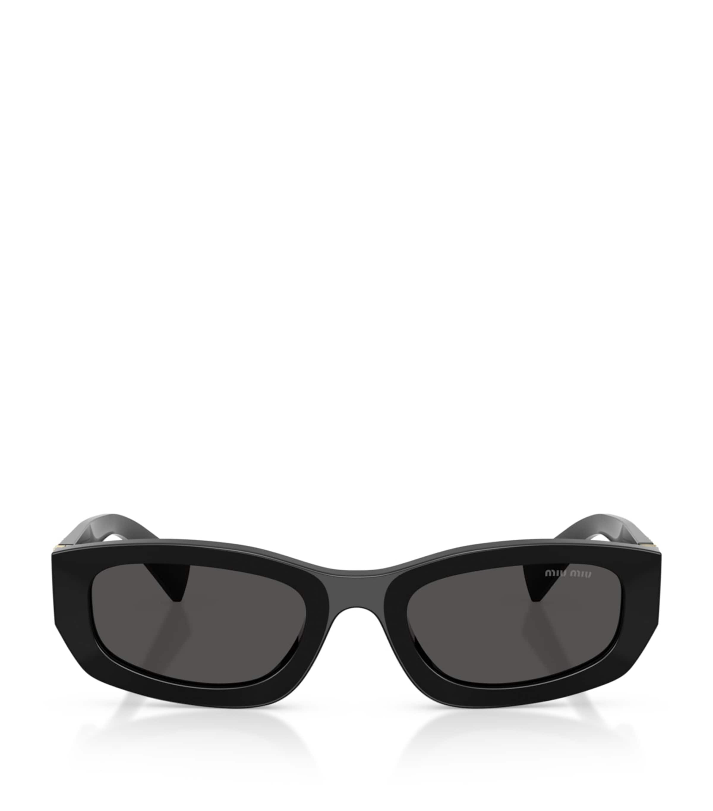 Miu Miu Irregular Rectangle Sunglasses Black