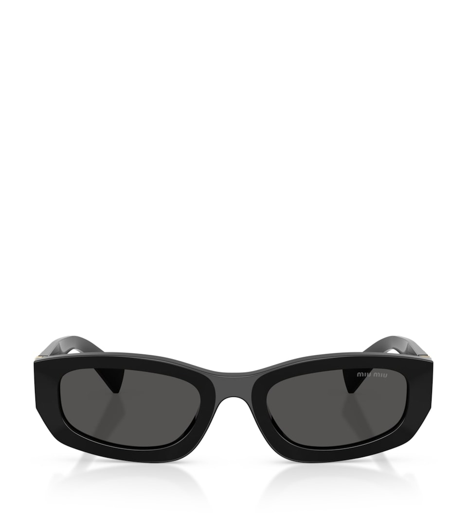 Miu Miu Irregular Rectangle Sunglasses Black